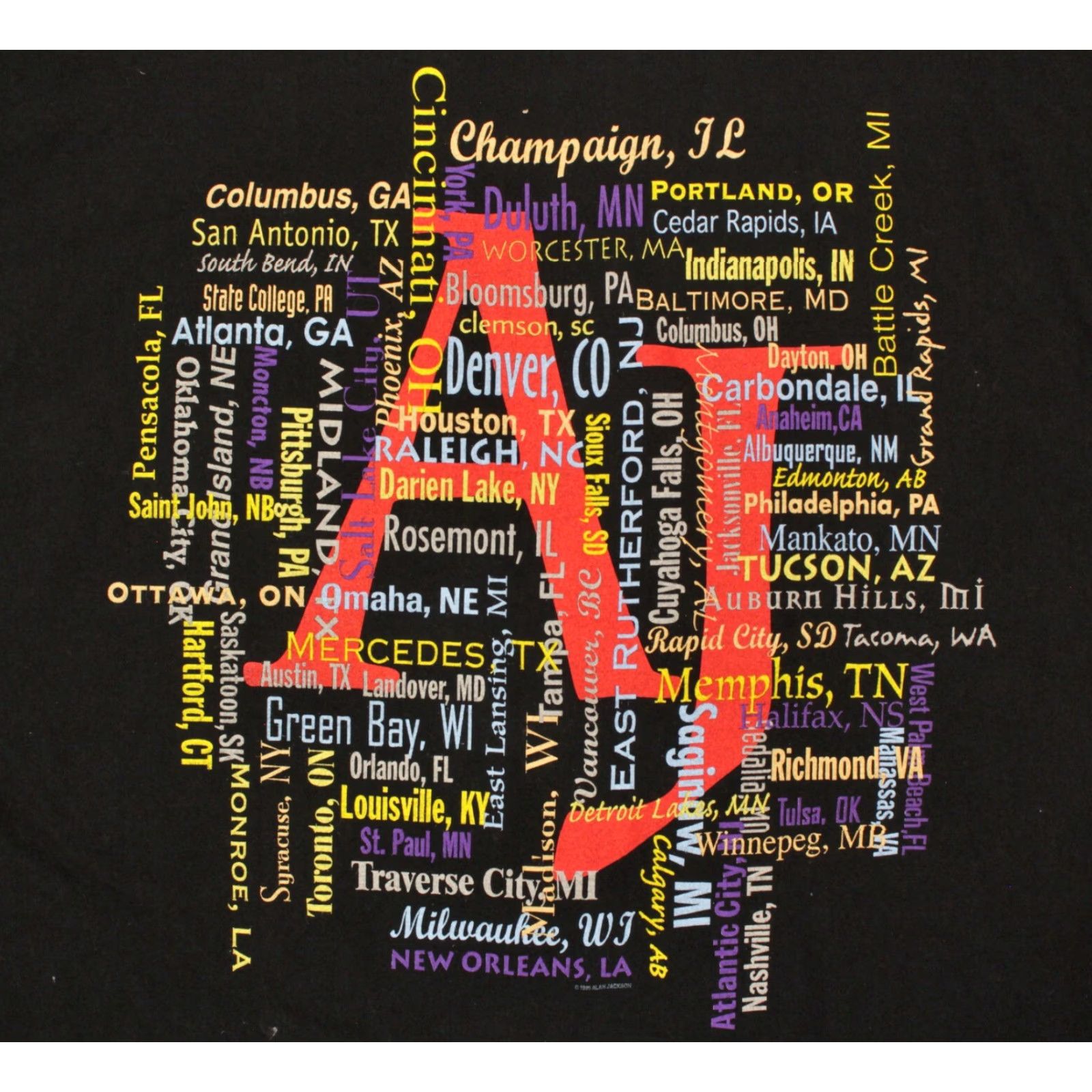 Fruit Of The Loom VINTAGE Alan Jackson TShirt 1990s Men's XL Black Cotton Graphic Tee 90s Country Band Shirt Mens Size US XL / EU 56 / 4 - 4 Thumbnail