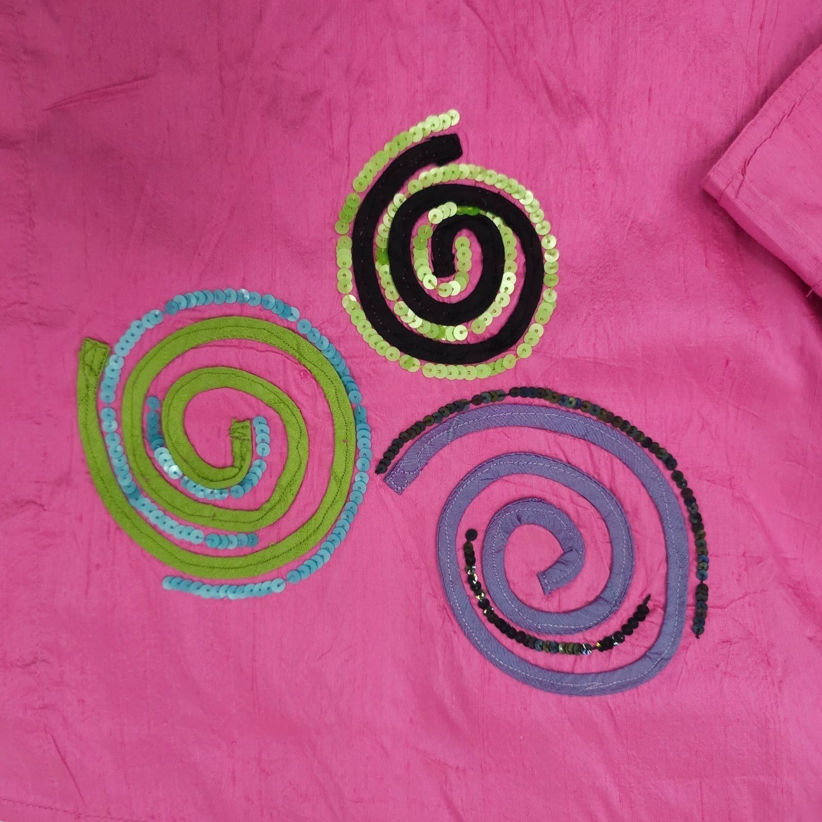 Other Bleu Bayou Silk Shacket L Pink Sequin Swirl Maximalist 90s Size L / US 10 / IT 46 - 16 Thumbnail
