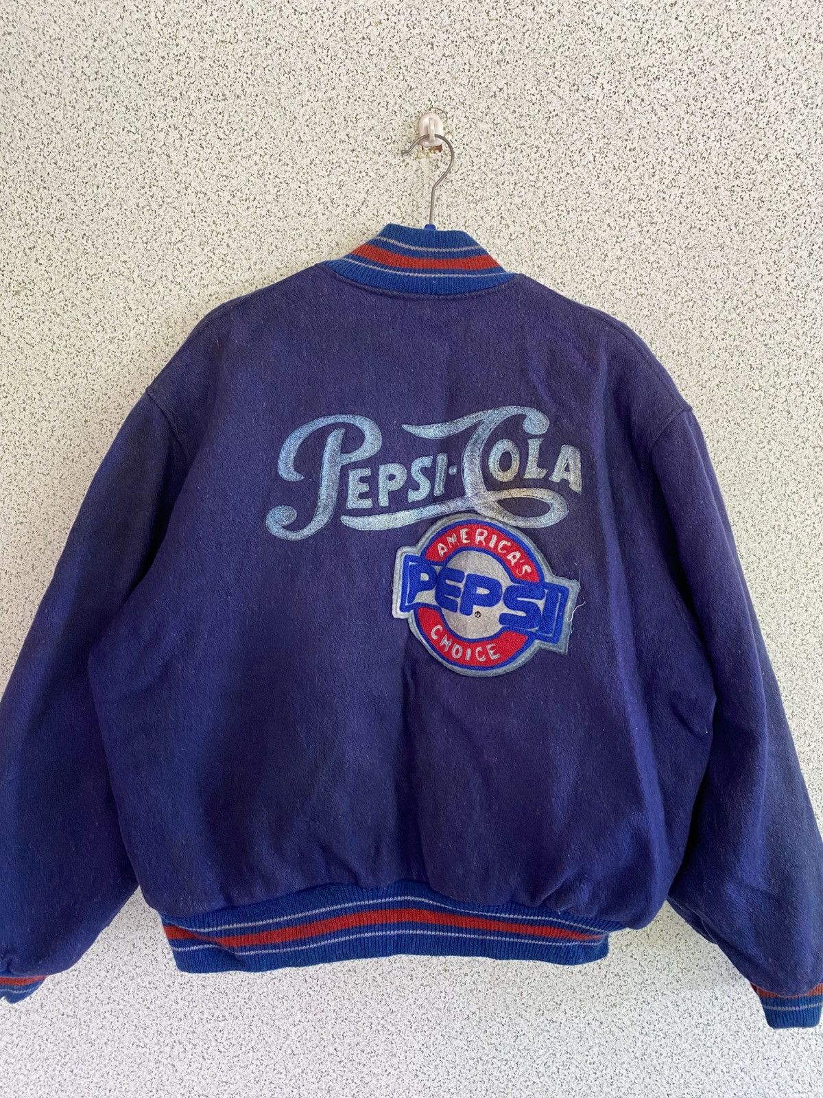 Pepsi VINTAGE Pepsi Cola Varsity Jacket 100 cotton Wool 🔥 Size US M / EU 48-50 / 2 - 2 Thumbnail