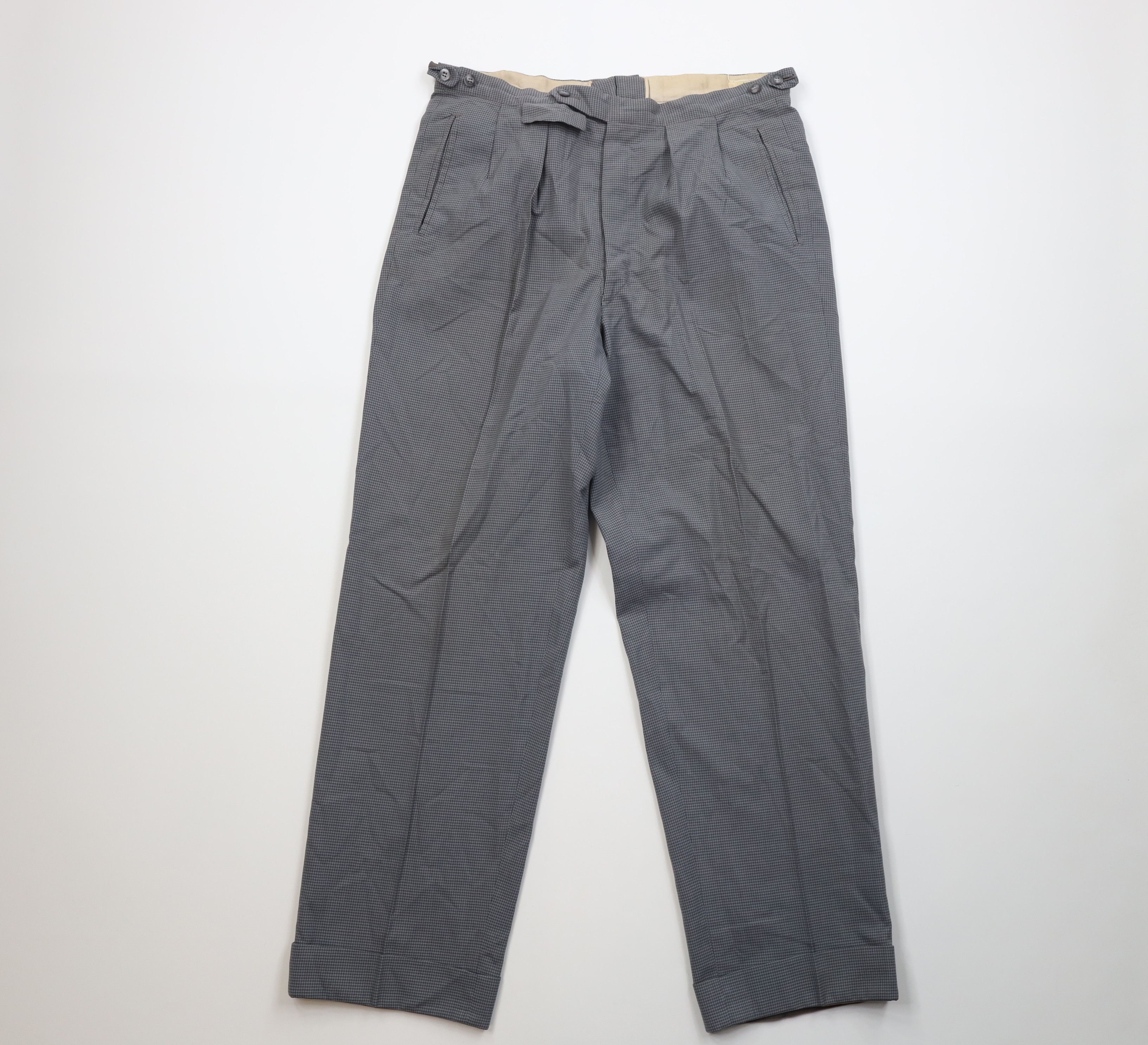 Vintage Vintage 30s Rockabilly Wool Blend Chino Pants Houndstooth Size US 34 / EU 50 - 1 Thumbnail