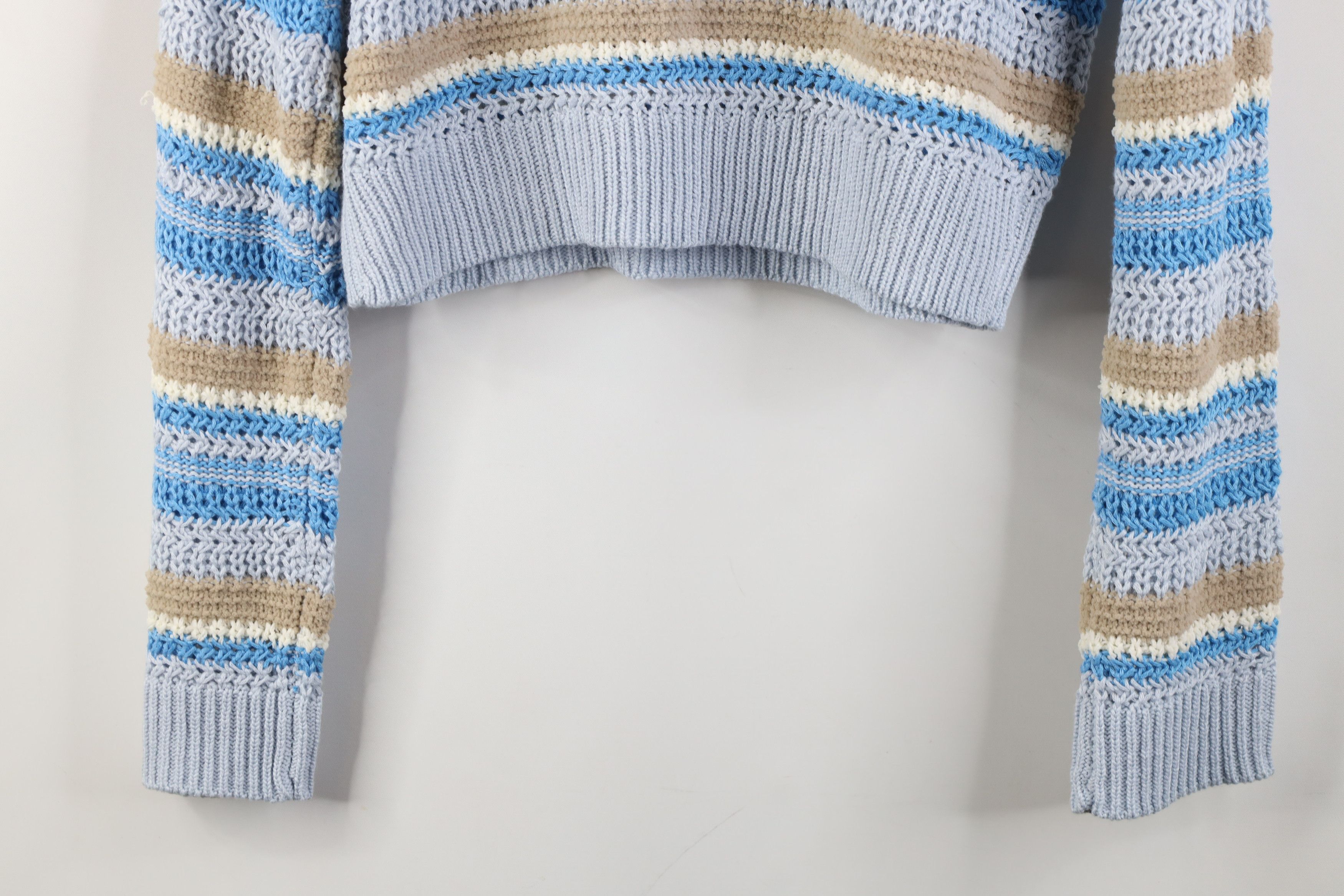 Vintage Vintage 90s Y2K Streetwear Striped Crochet Knit Sweater Size S / US 4 / IT 40 - 10 Thumbnail