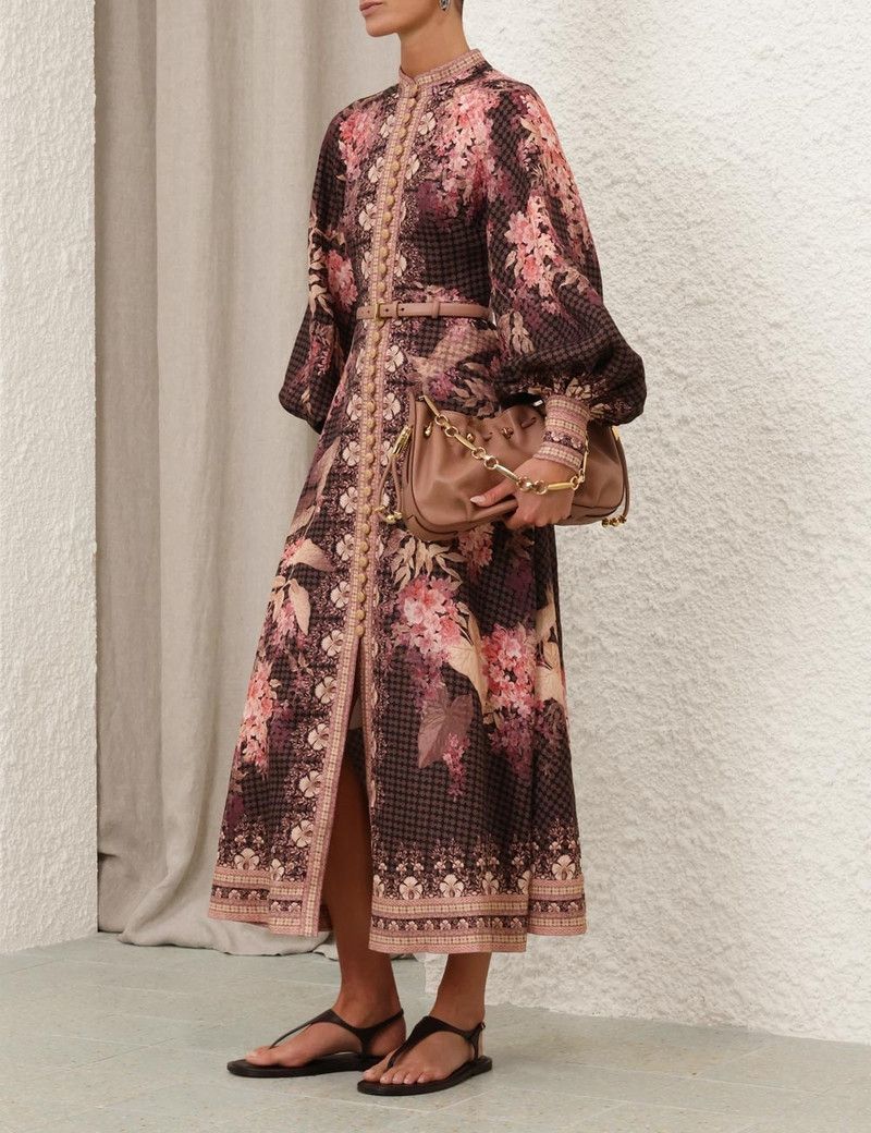Zimmermann oc11z0226Illuminate Buttoned Midi Dress In Multicolor Size M / US 6-8 / IT 42-44 - 7 Thumbnail
