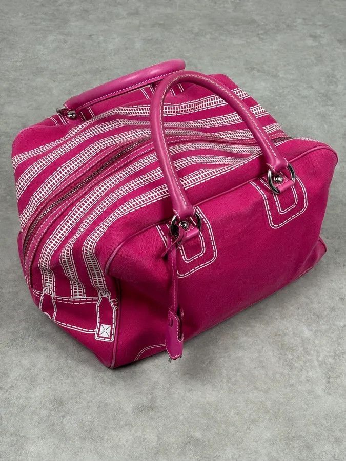 Dolce & Gabbana AW2010 Dolce & Gabbana Fuchsia Pink Canvas Trompe Loeil Zip Bag Size ONE SIZE - 2 Thumbnail