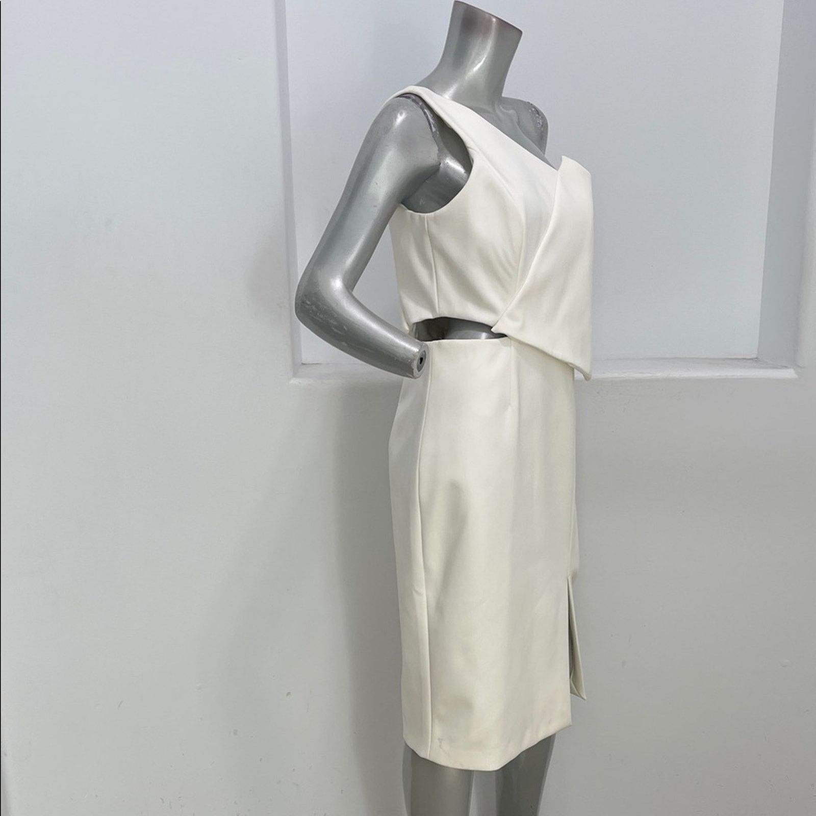 Other C/MEO Collective One Shoulder The Nights Dress Ivory Size L Size L / US 10 / IT 46 - 7 Thumbnail