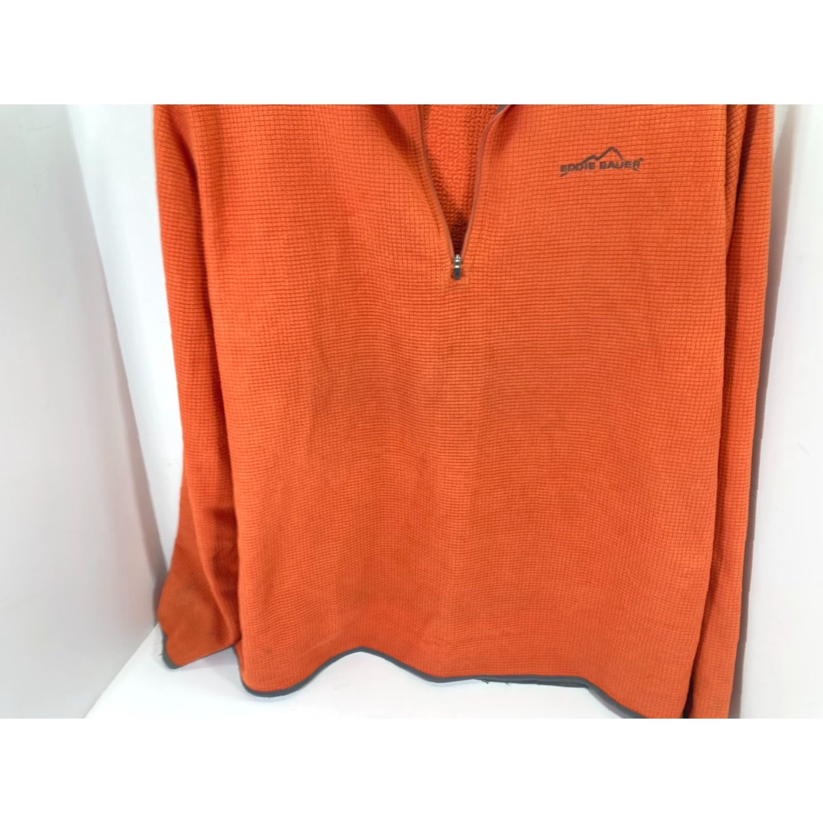 Eddie Bauer Eddie Bauer Sweater Mens L Orange Waffle Grid 1/4 Zip Outdoor Logo Pullover Size US L / EU 52-54 / 3 - 5 Thumbnail