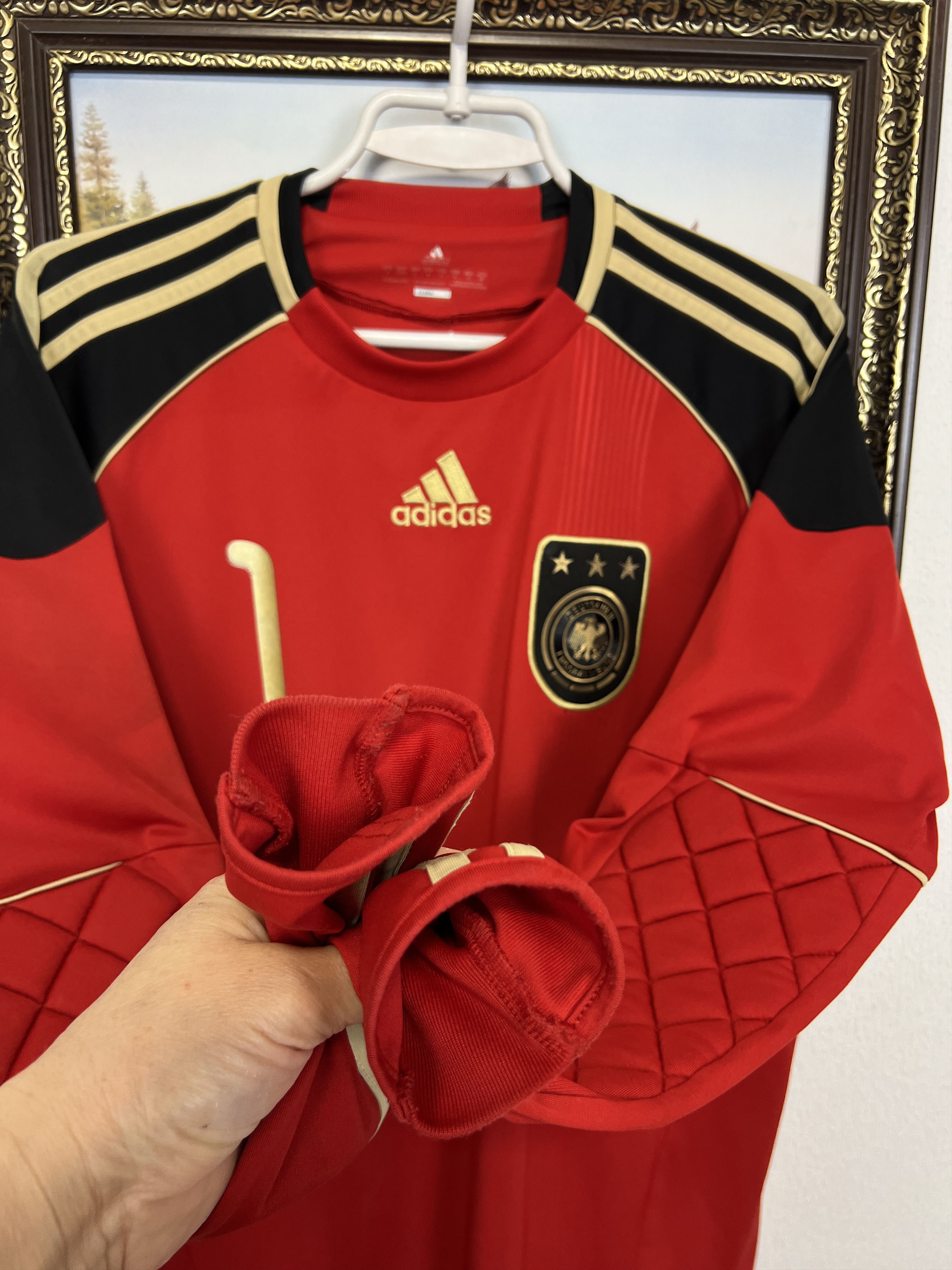 Adidas Germany Goalkeeper football shirt Soccer #1 Adler Jersey Size US S / EU 44-46 / 1 - 8 Thumbnail