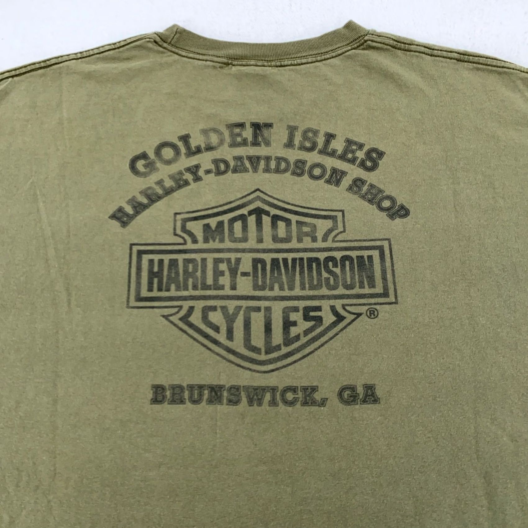Harley Davidson Harley-Davidson Shirt Mens XXL Green Graphic Print Crew Neck Short Sleeve Vintage(Biker) Desert? Size US XXL / EU 58 / 5 - 3 Thumbnail