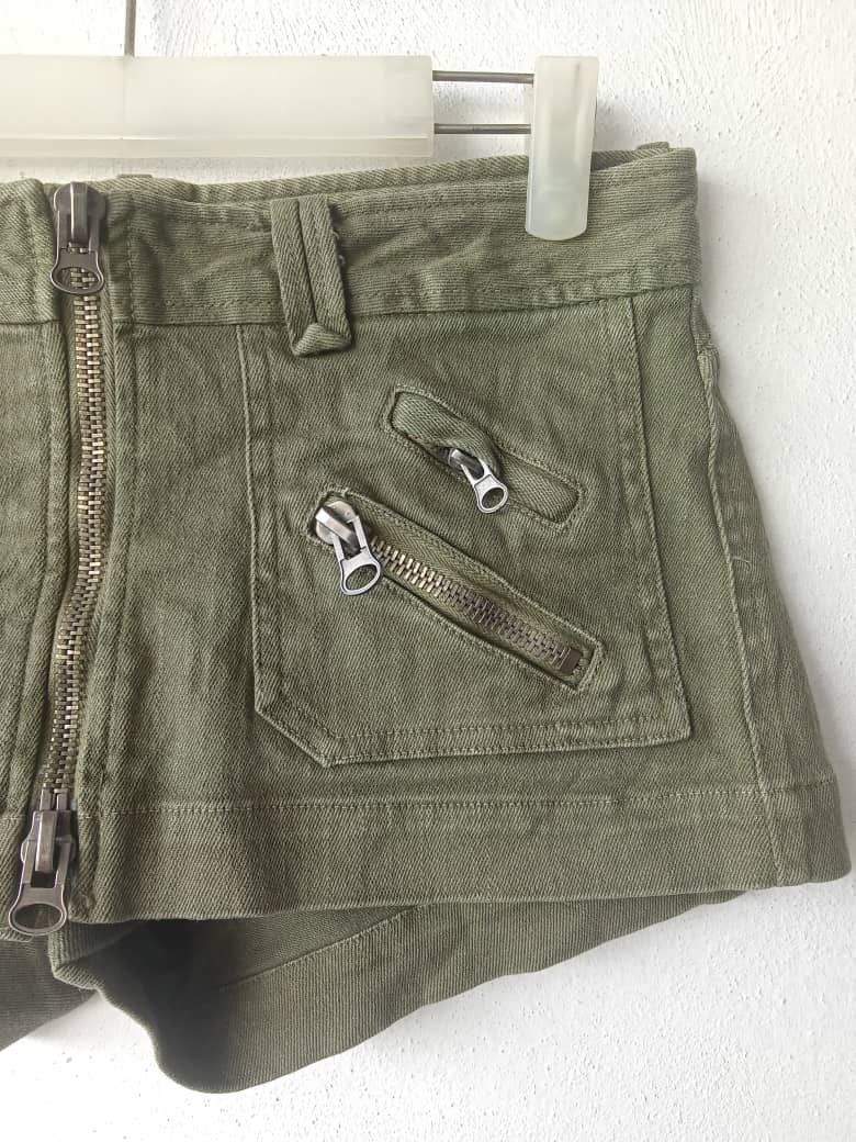 Seditionaries Japanese Brand Multizipper Pocket Short Jeans Size 29" - 2 Thumbnail