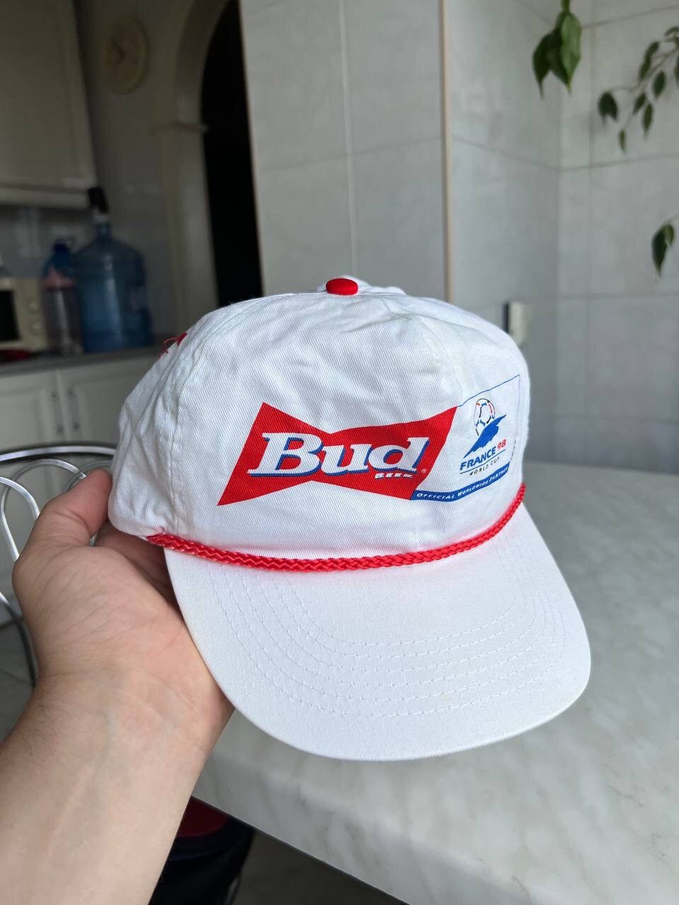 Sports Specialties Vintage 90s BUD France 98 World Cup White Cap Hat Y2K Size ONE SIZE - 4 Thumbnail