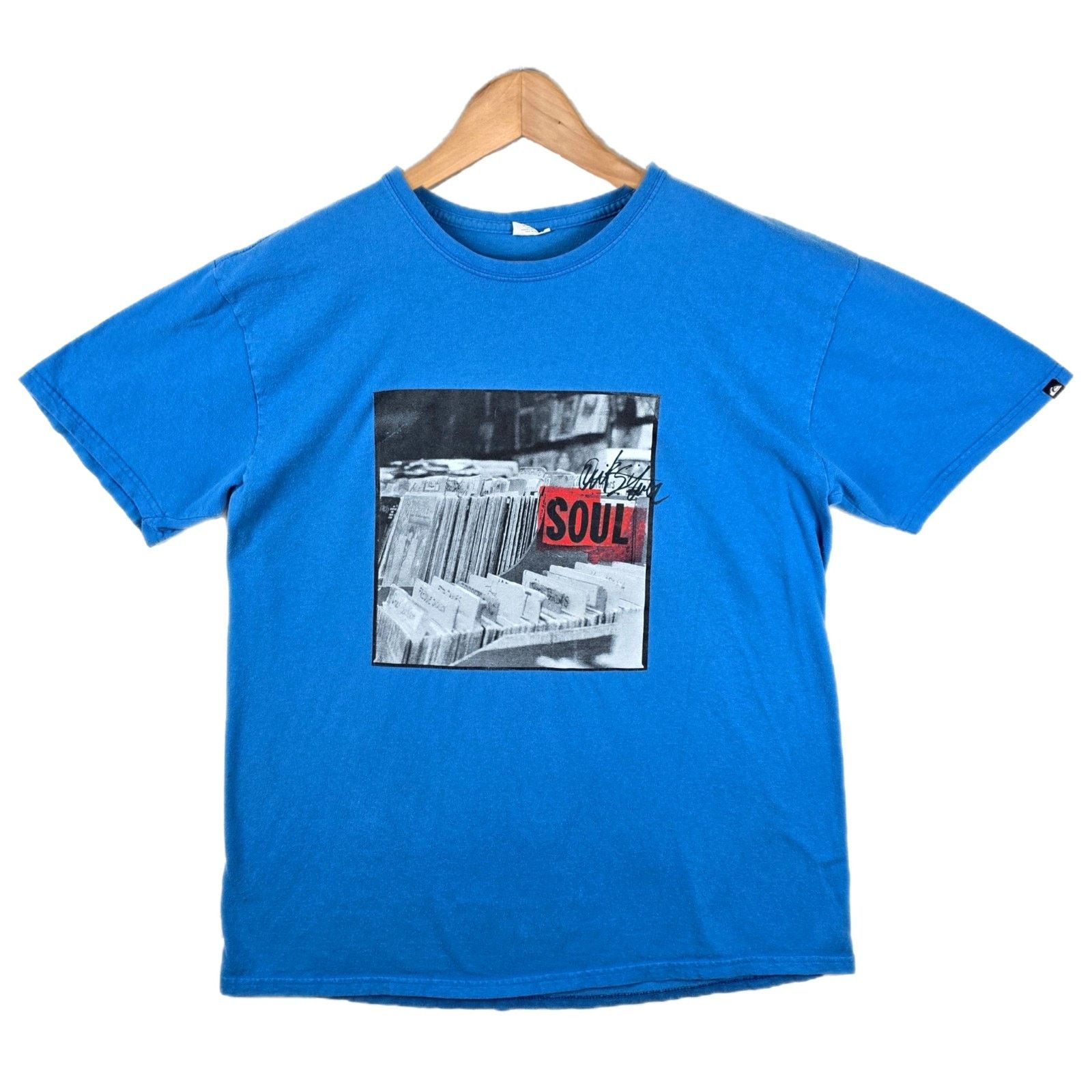 Quiksilver Y2K Quiksilver Soul Vinyl Hip Hop Blue Shirt Men's Large Size US L / EU 52-54 / 3 - 1 Thumbnail