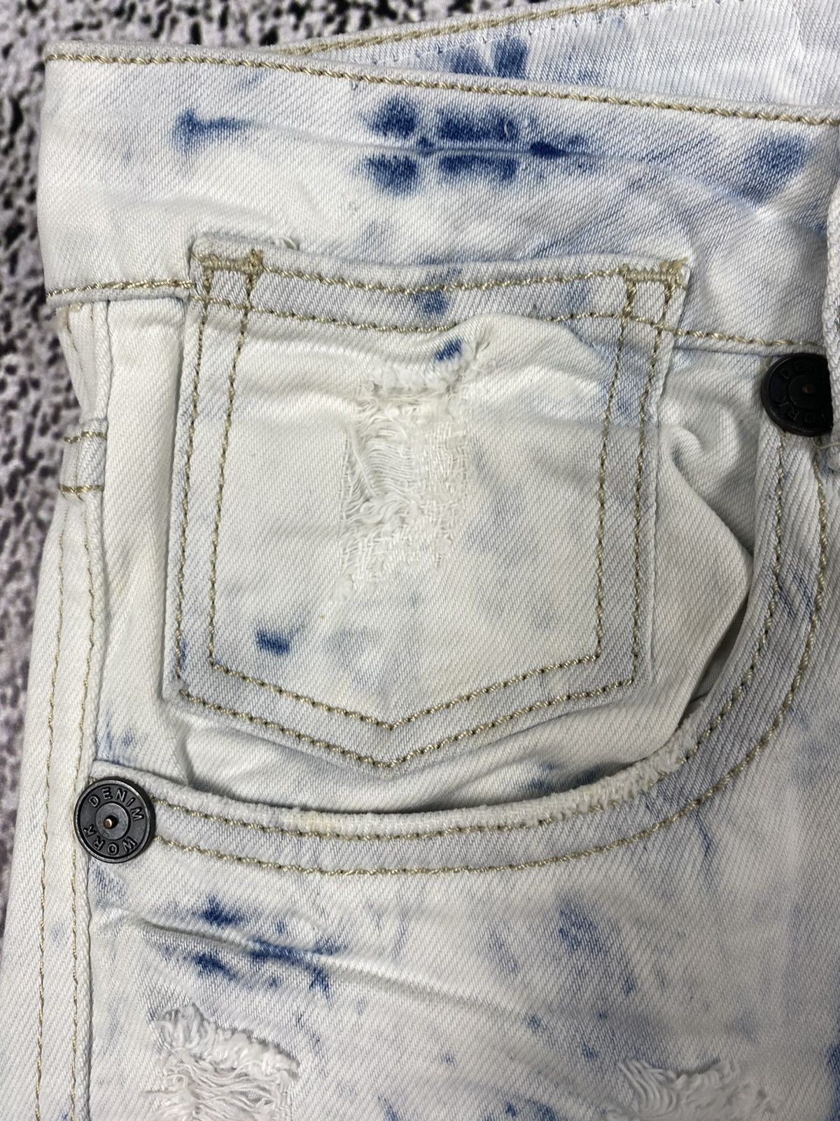 Japanese Brand Vintage Y2K washed distressed denim jeans streetwear 33 Size US 33 - 4 Thumbnail