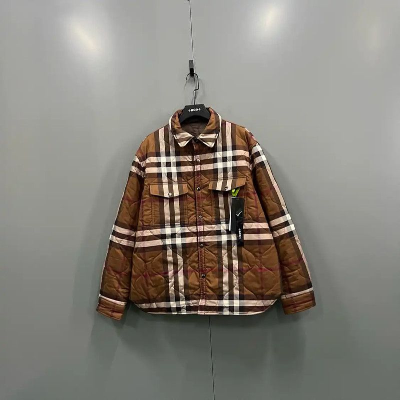 Burberry Burberry Brown Cotton Check Quilted Jacket Size US XL / EU 56 / 4 - 1 Thumbnail