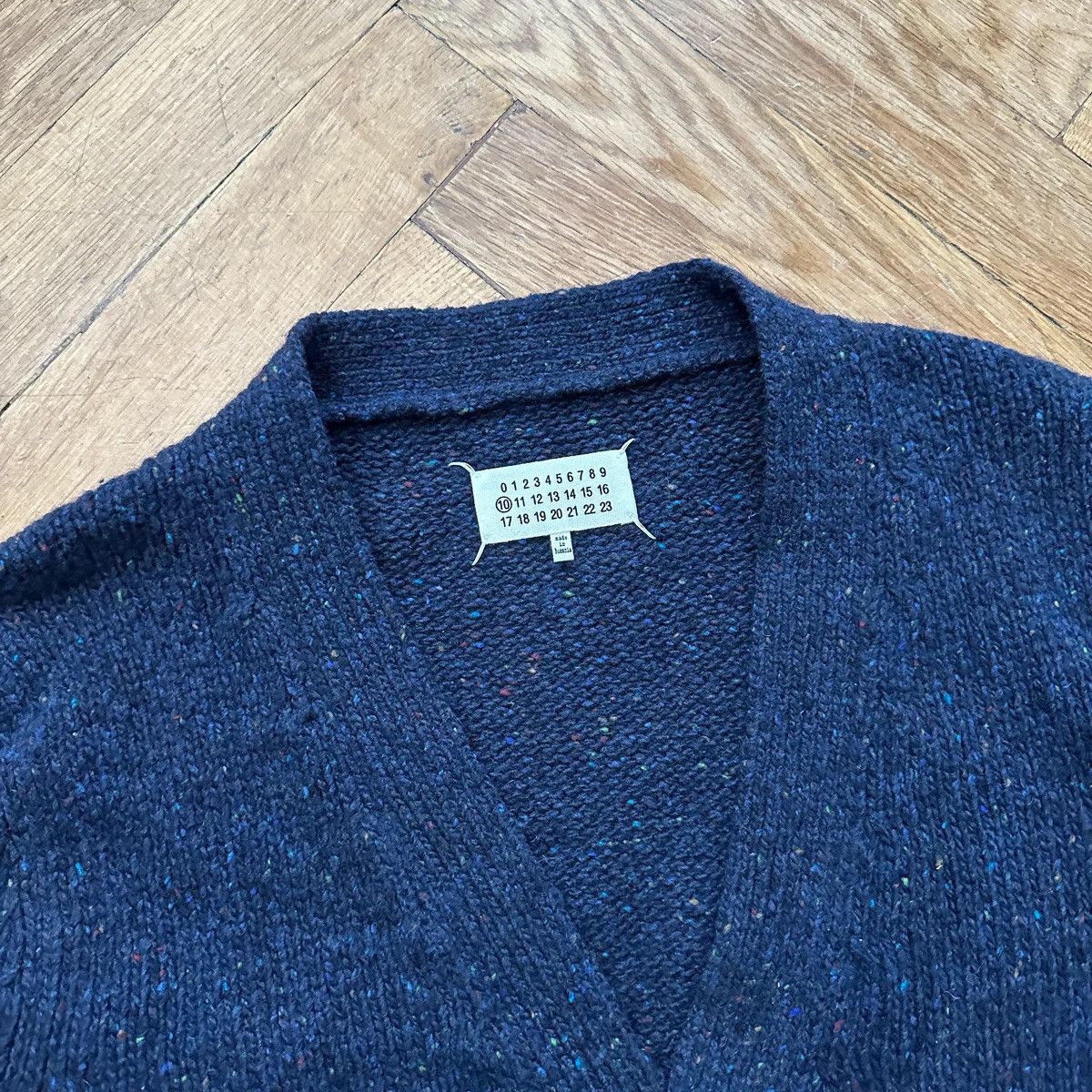Maison Margiela FW20 Navy Multicolor Destroyed Cardigan Size US S / EU 44-46 / 1 - 3 Thumbnail