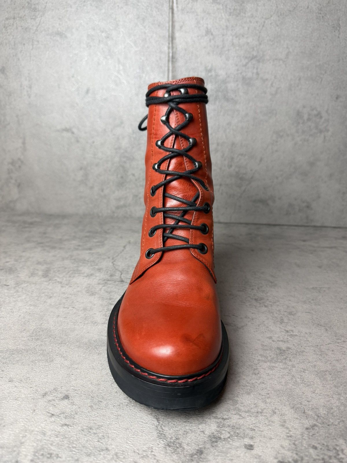 Ann Demeulemeester ANN DEMEULEMEESTER - OXBLOOD COMBAT BOOTS Size US 8 / IT 38 - 3 Thumbnail