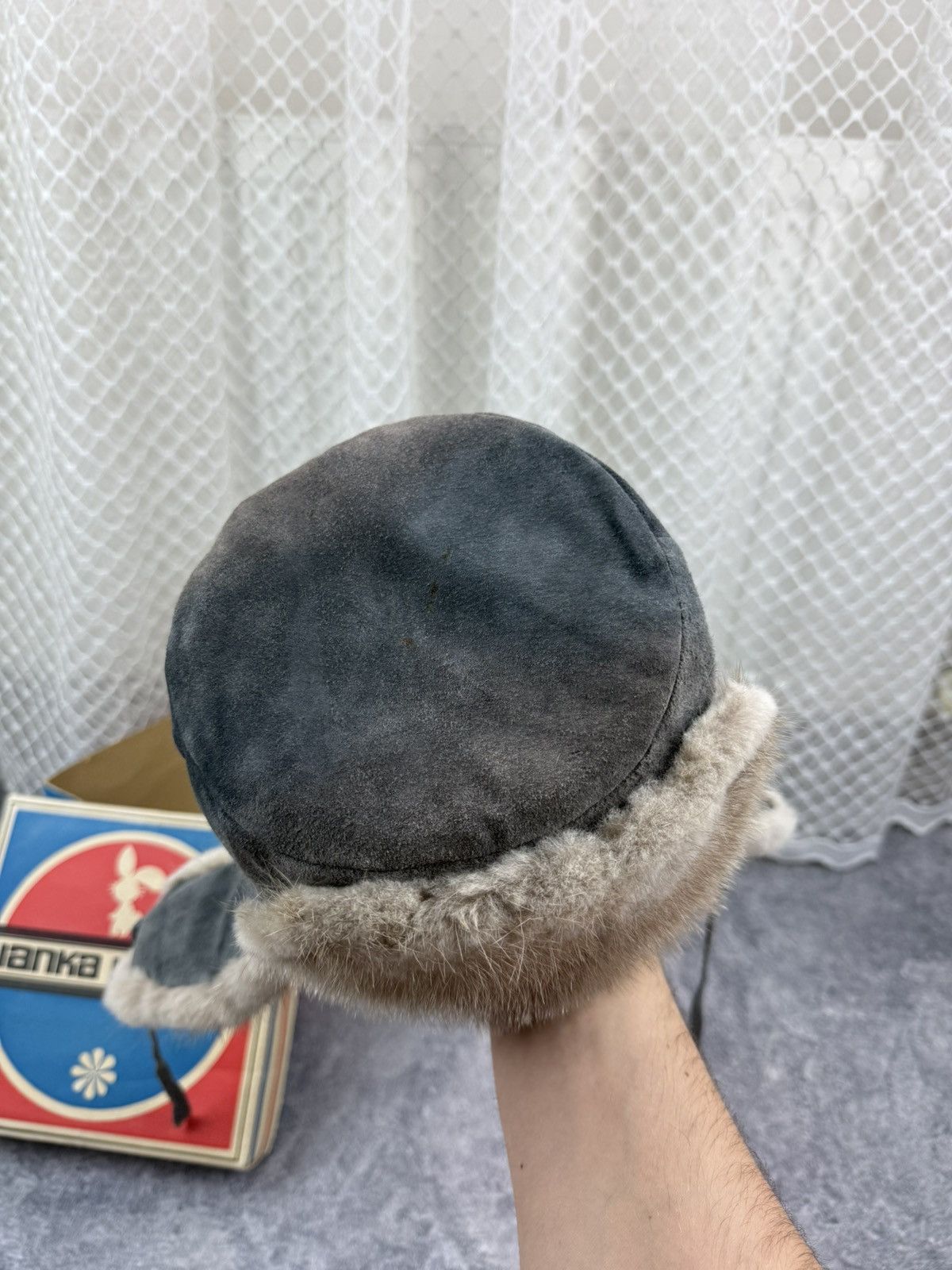 Japanese Brand Vintage Faded 90s Alt Fuzzy Mohair Ushanka USSR Hat Size ONE SIZE - 7 Thumbnail