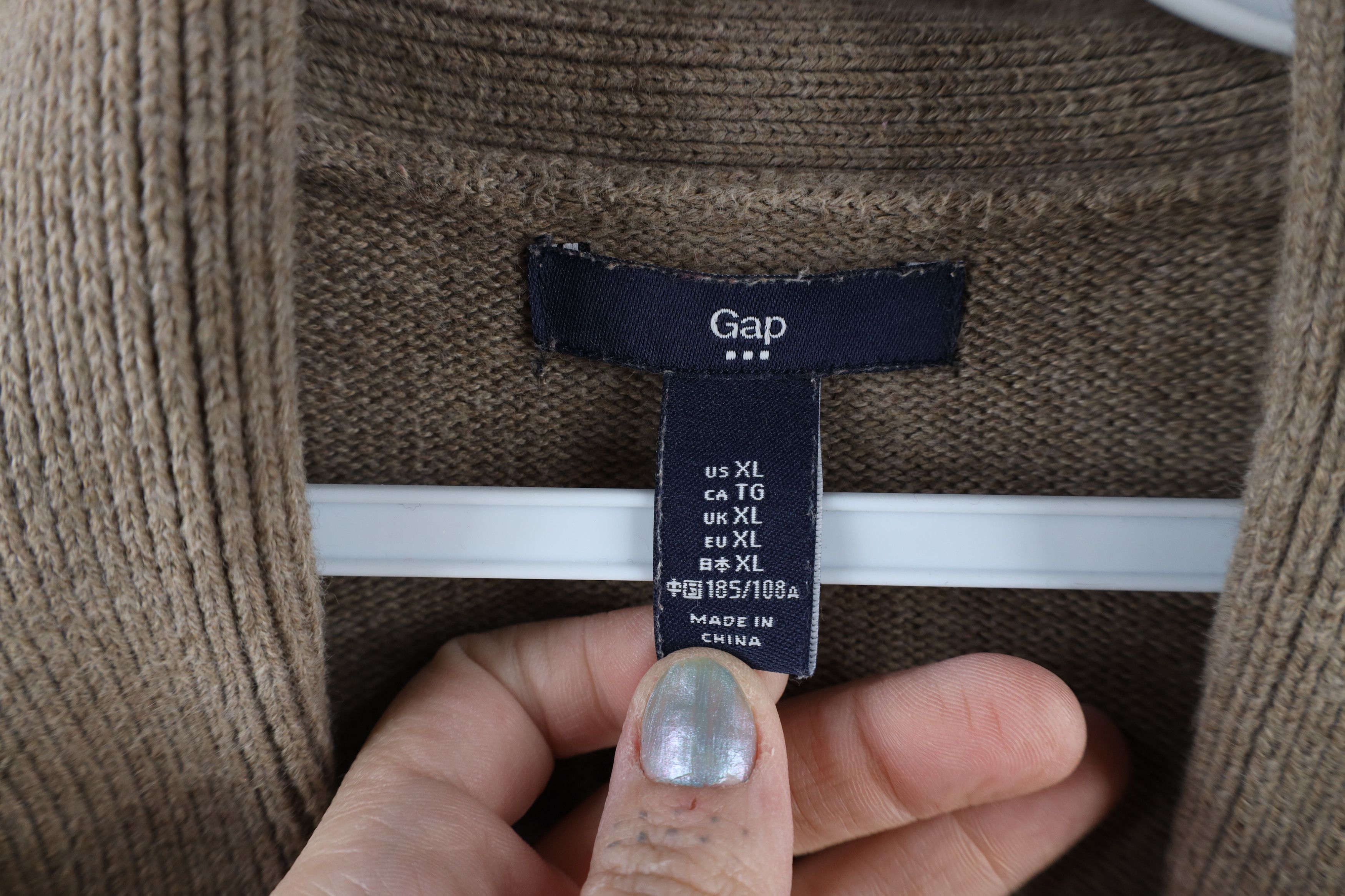 Gap × Vintage Vintage Gap Blank Ribbed Knit Shawl Cardigan Sweater Beige Size US XL / EU 56 / 4 - 7 Thumbnail