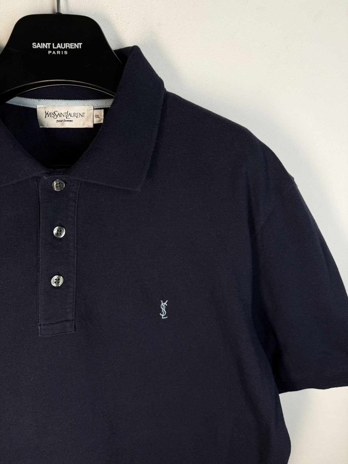 Yves Saint Laurent YSL Polo Shirt Navy YSL T-shirt YSL Shirt Size US XXL / EU 58 / 5 - 1 Thumbnail