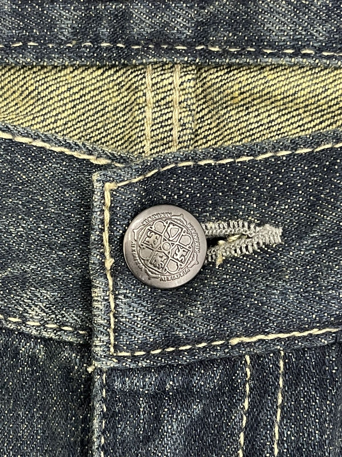 Japanese Brand Vintage Wild Life "Sand Wash" Distressed Flare Jeans Size US 31 - 5 Thumbnail