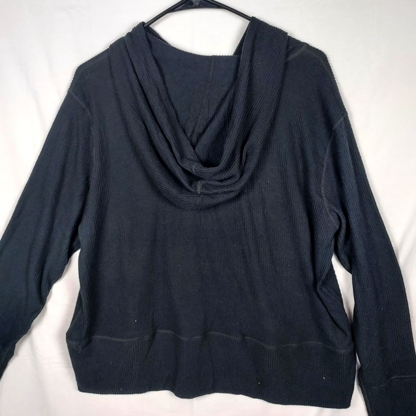 Vintage Wander by Hottotties Women's Hoodie XL Black Solid Lightweight Stretch Pullover Regular Fit Sleeve Long Size XL / US 12-14 / IT 48-50 - 3 Thumbnail