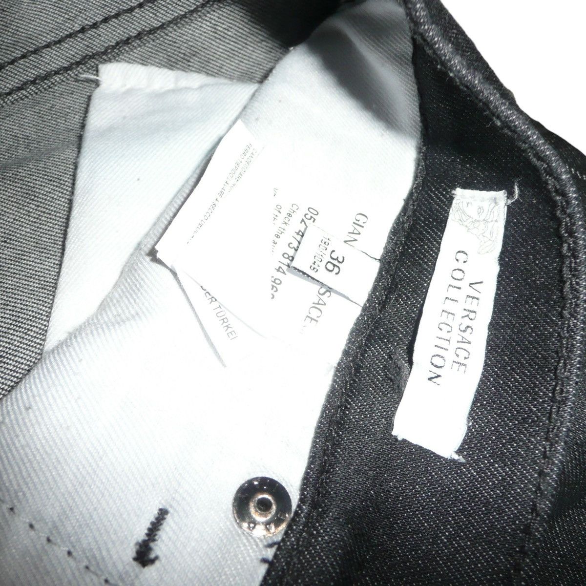 Versace Versace Collection Slim Denim Black/Gray • W34 L34/32 Size US 34 / EU 50 - 3 Thumbnail