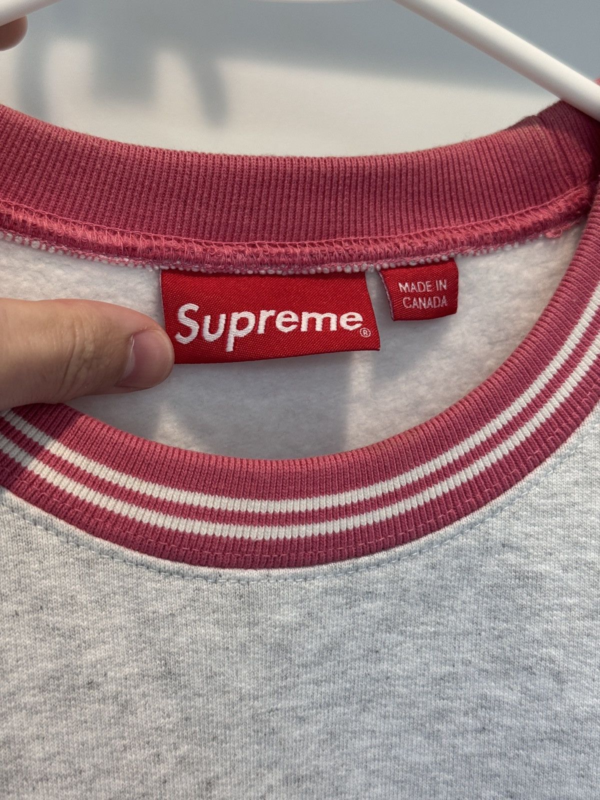 Supreme Supreme Mens Supreme Team Red Grey Crewneck Sweater size L Size US L / EU 52-54 / 3 - 6 Thumbnail