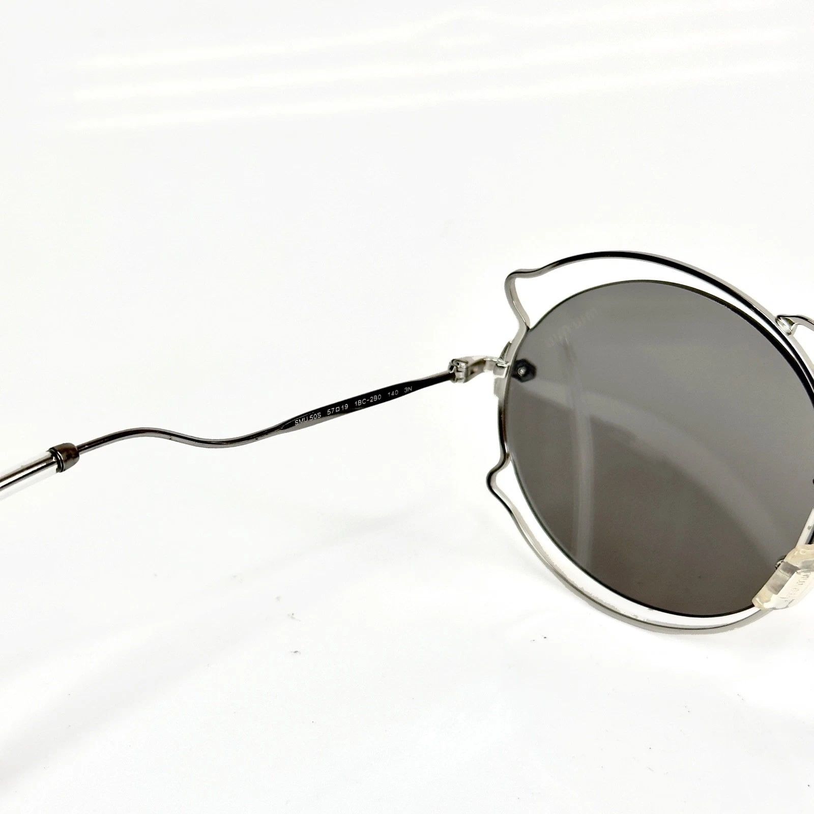 Miu Miu MIU MIU MU50SS SCENIQUE Evolution 50S Silver Mirrored Round Size ONE SIZE - 2 Thumbnail