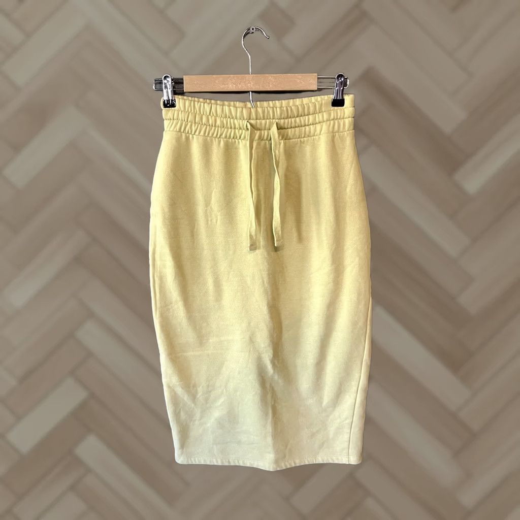 Zara Zara Womens Yellow Skirt M Stretch Drawstring Size 32" / US 10 / IT 46 - 1 Thumbnail