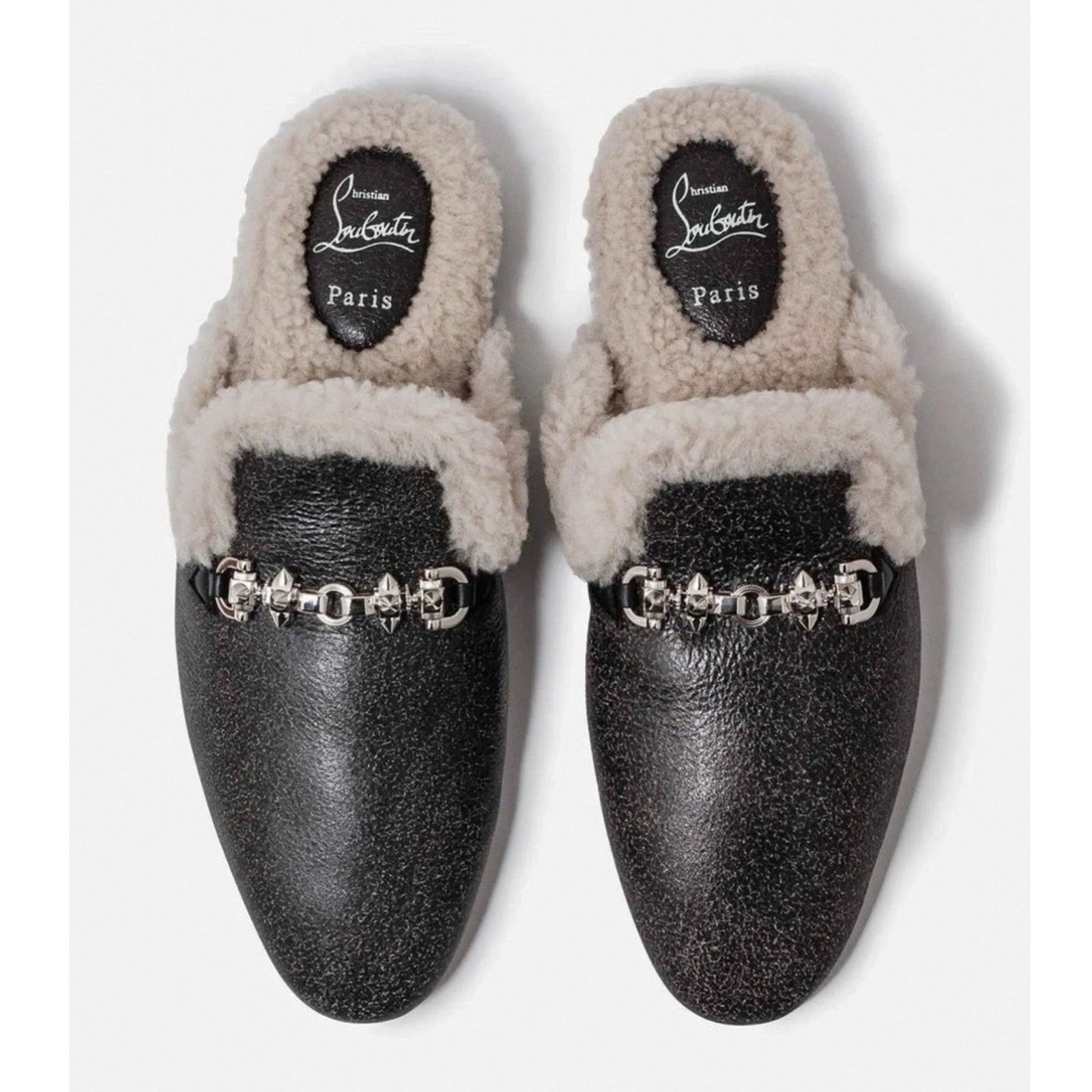 Christian Louboutin Christian Louboutin Leather Sherpa Flat Smoking Loafer Shoes Size US 9 / EU 42 - 1 Thumbnail