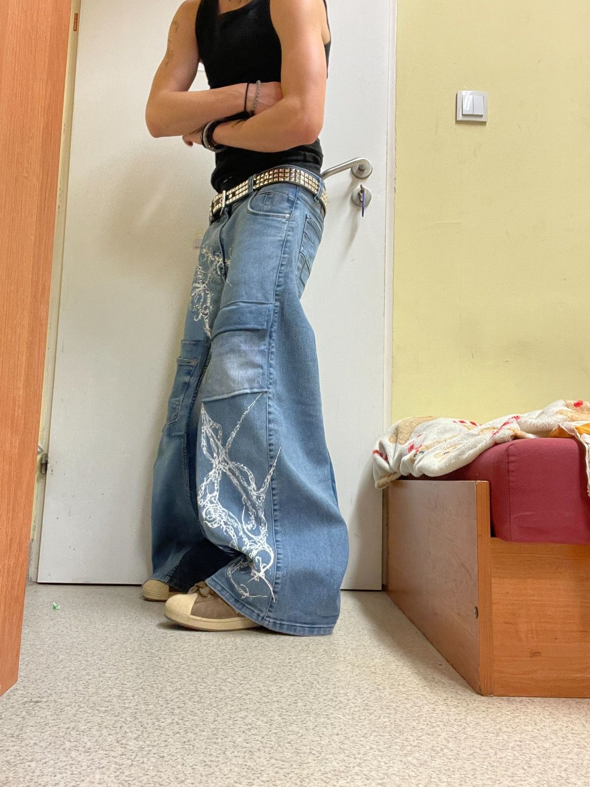 JNCO × Japanese Brand 💥rare wide streetwear handmade Pants 💥 Size US 31 - 4 Thumbnail