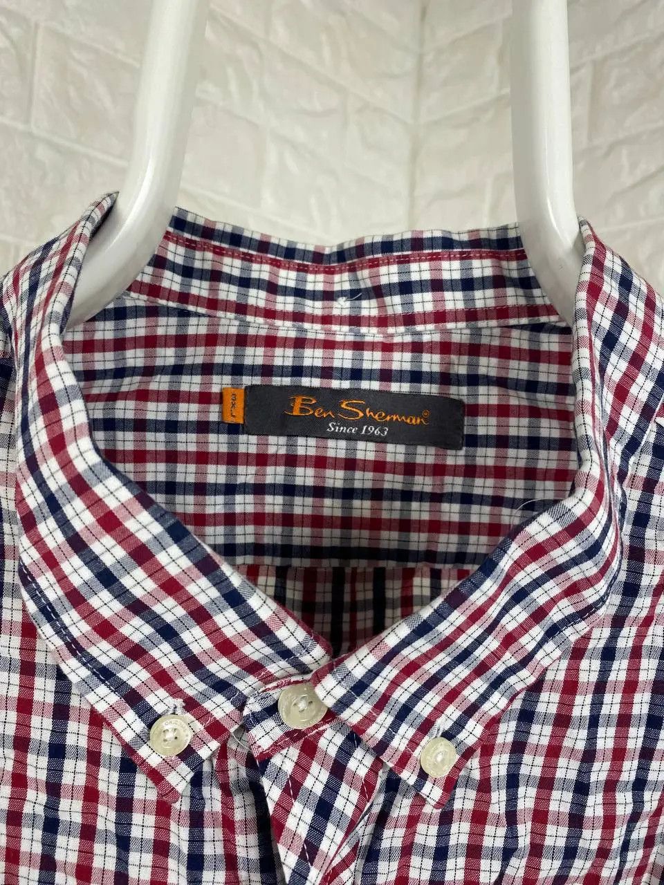 Ben Sherman Vintage Ben Sherman Red Navy Checkered Short Sleeve Shirt Size US XL / EU 56 / 4 - 3 Thumbnail