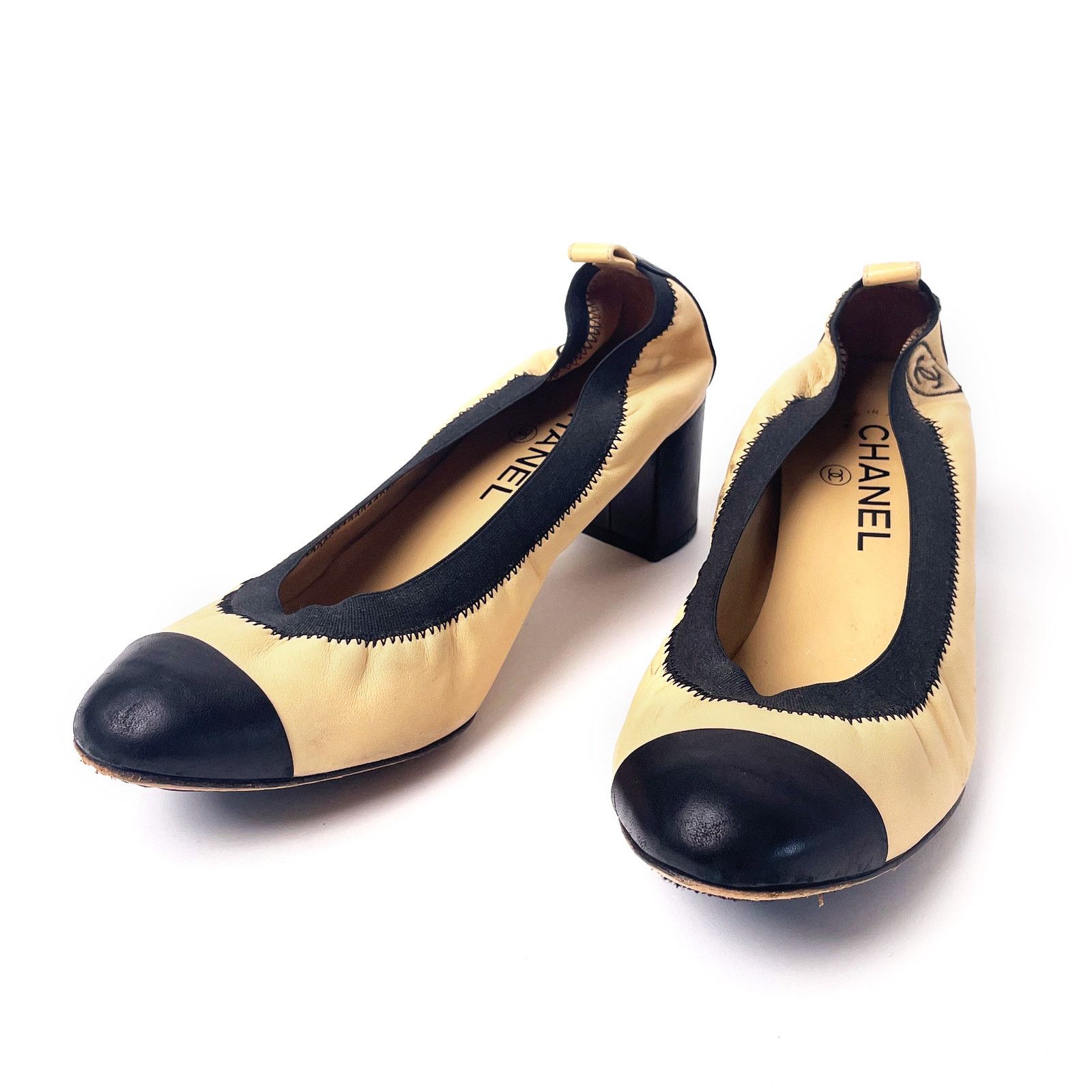 Chanel Black Heel Ballet Shoe Size US 8 / IT 38 - 4 Thumbnail
