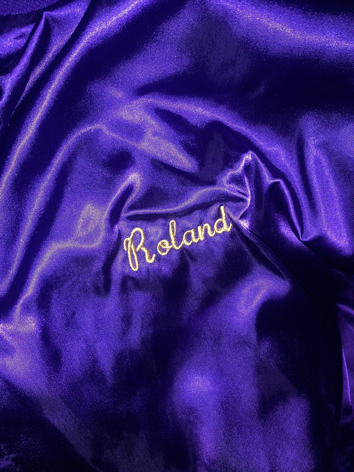 Other × Vintage Purple Satin Bomber Jacket Fully Embroidered Size US L / EU 52-54 / 3 - 6 Thumbnail