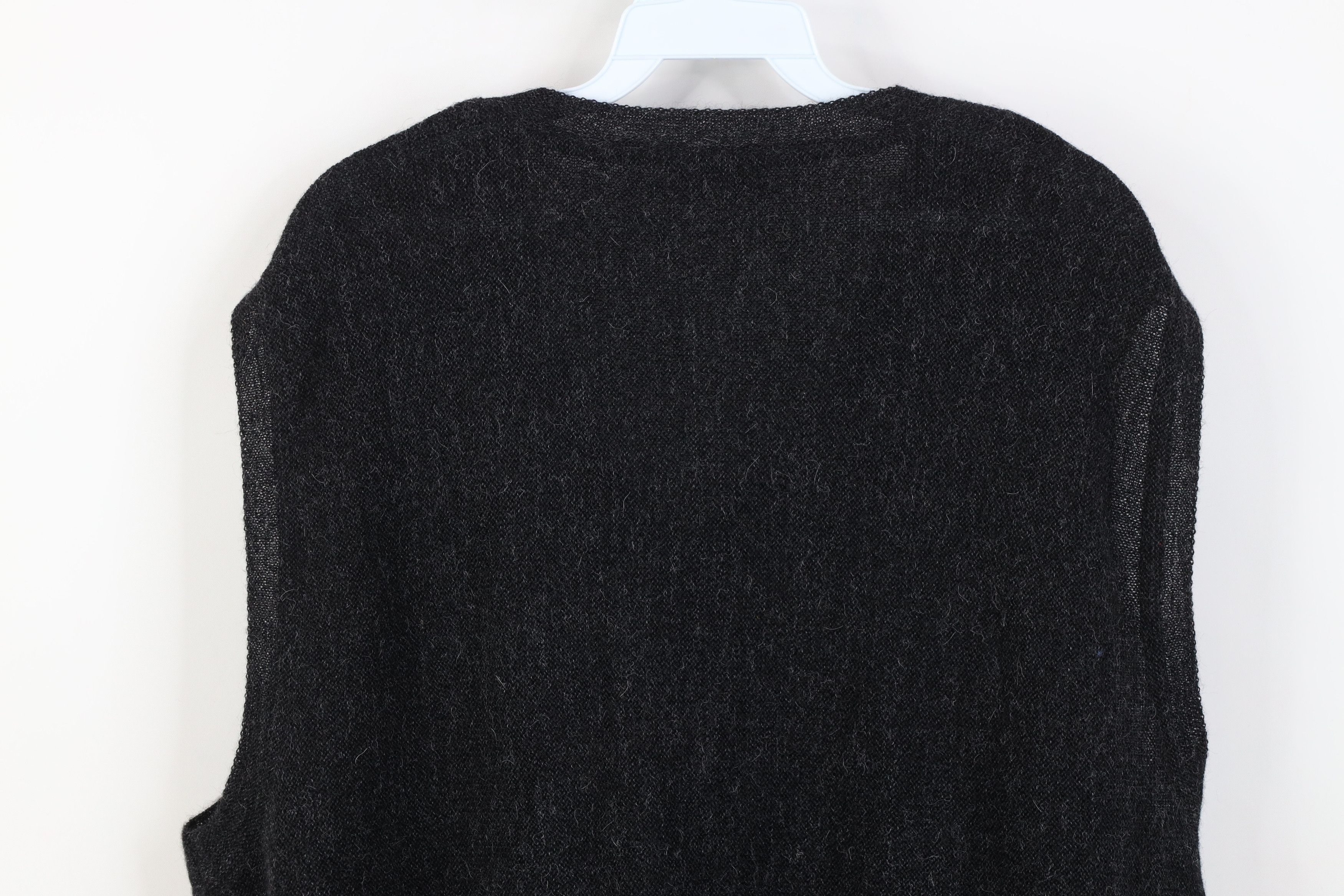 Vintage Vintage 90s Streetwear Wool V-Neck Sweater Vest Dark Gray Size US XL / EU 56 / 4 - 8 Thumbnail