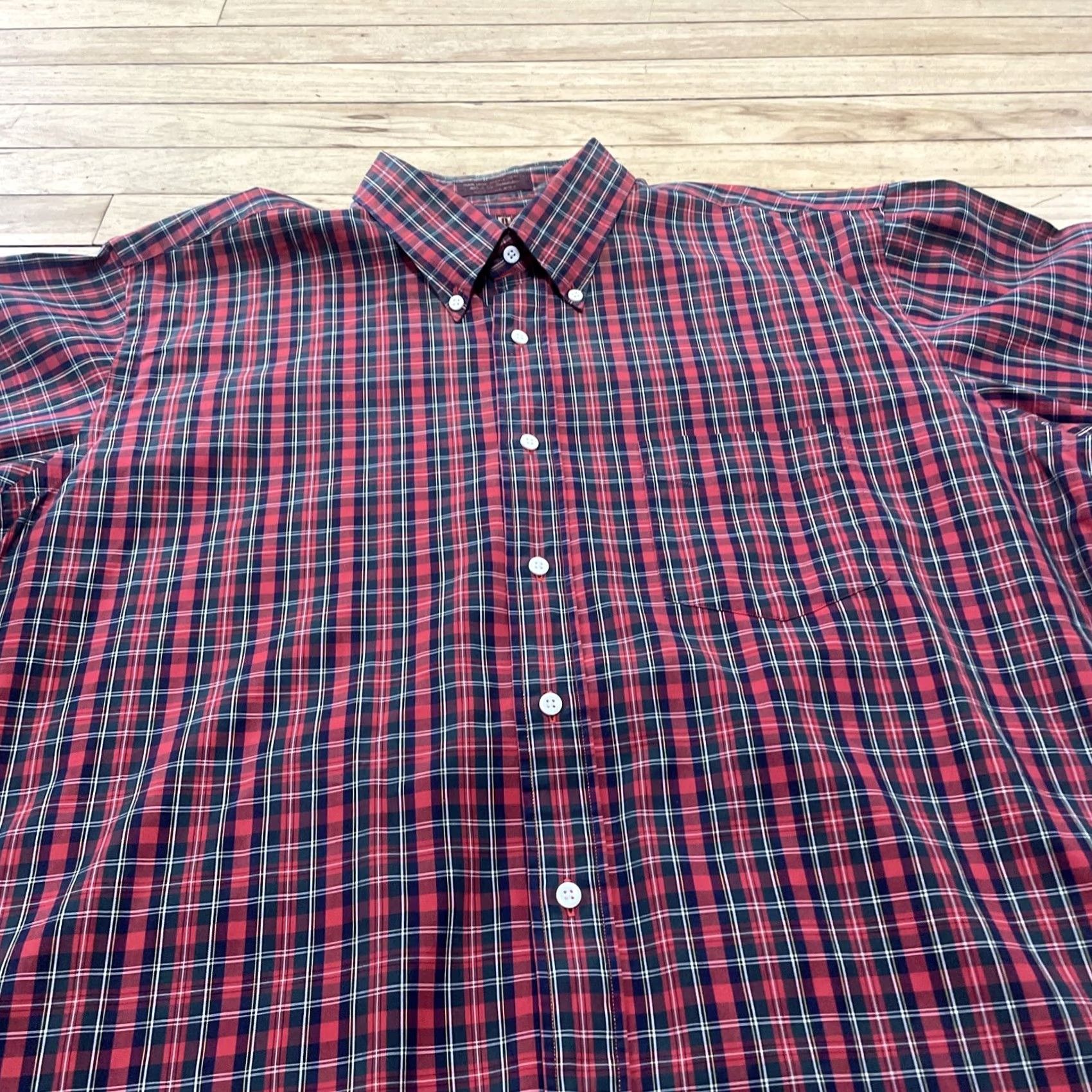 Nordstrom VINTAGE Nordstrom Red Plaid Button-Up Shirt Men 17.5 36 50 in Chest 80's Broadcloth Casual Size US XXL / EU 58 / 5 - 3 Thumbnail