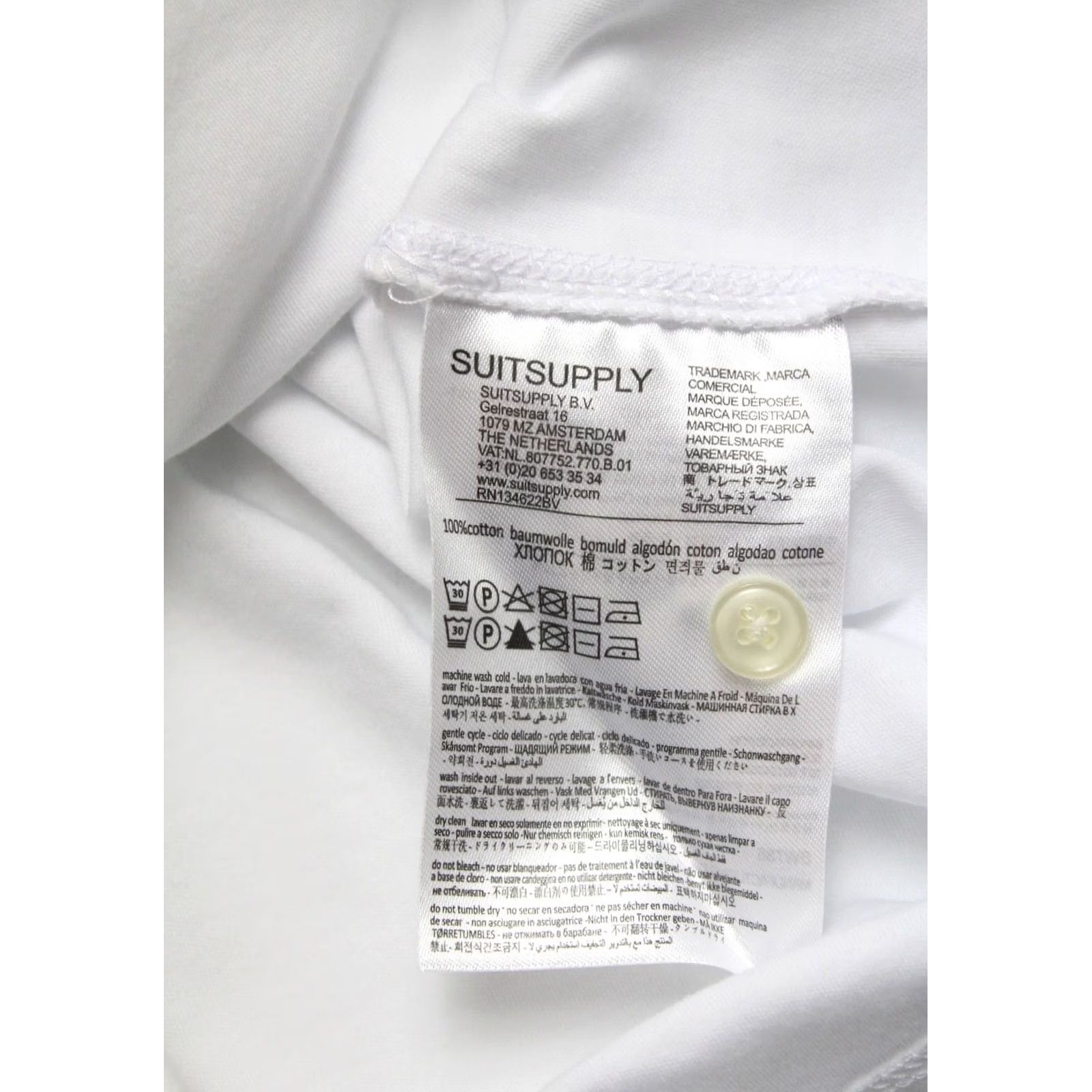 Suitsupply Suitsupply Pima Cotton T-Shirt Men's MEDIUM White Pullover Stretchy Half Button Shirt Mens Medium White Pullover Stretchy Half Button Size US M / EU 48-50 / 2 - 7 Thumbnail