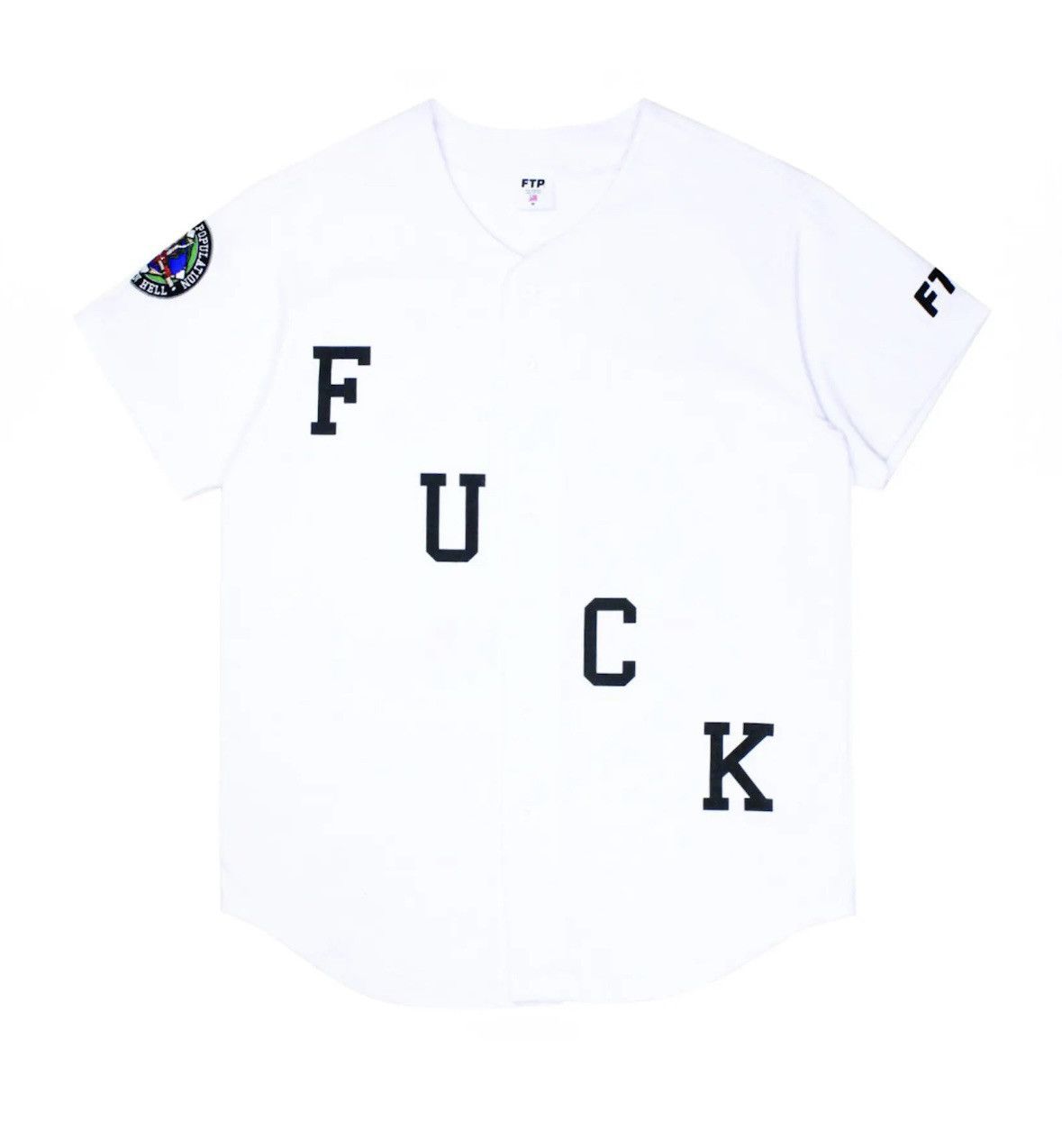Fuck The Population FTP Fuck Baseball Jersey White Sz L Size US L / EU 52-54 / 3 - 2 Thumbnail