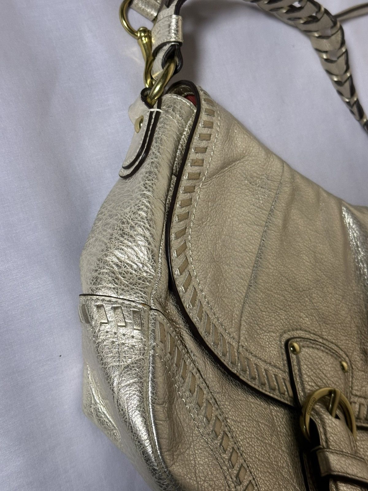 Coach Coach Metallic Whipstitch Leather Convertible Bag. Size ONE SIZE - 8 Thumbnail