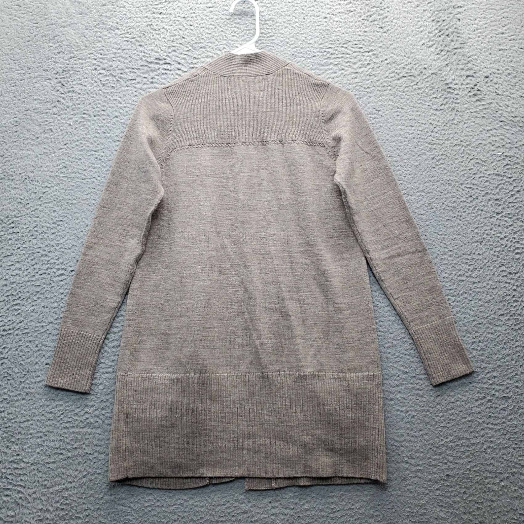 Ellen Tracy Ellen Tracy Cardigan Womens XS Brown Long Sleeve Open Front Merino Wool Knit Style Cardigan Regular Fit Size XS / US 0-2 / IT 36-38 - 2 Thumbnail