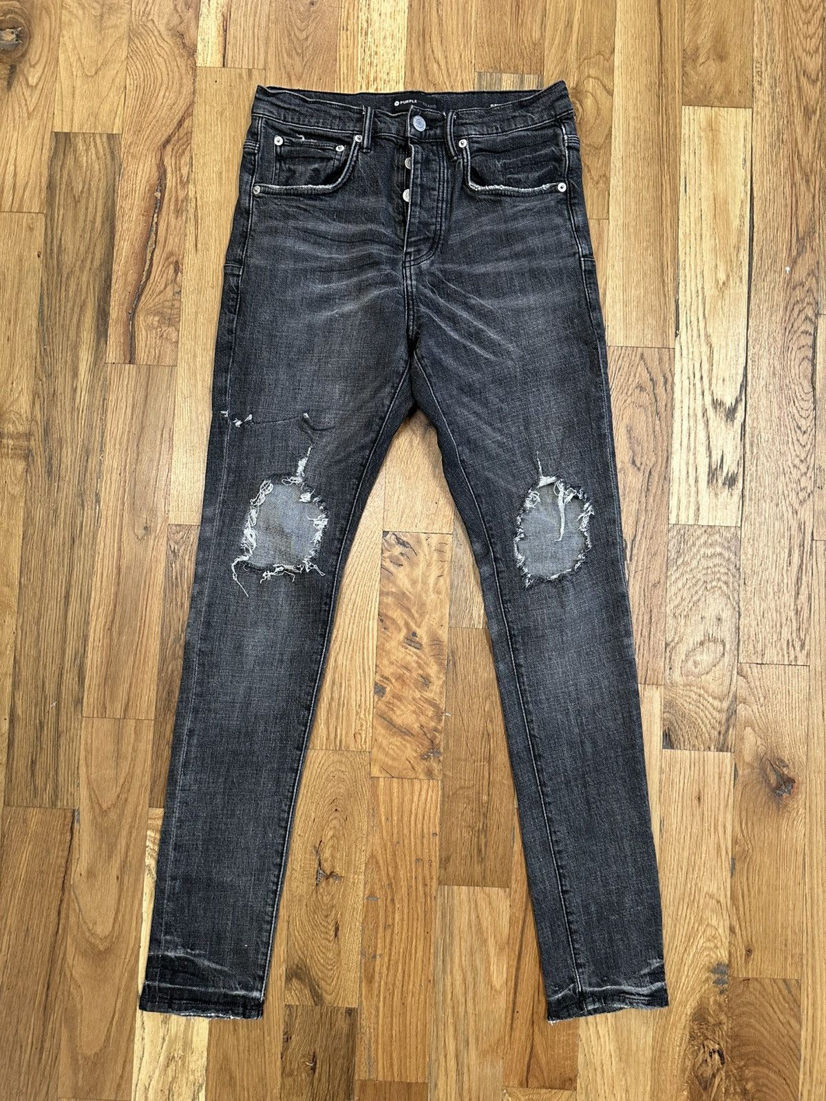 Purple Brand Knee Hole Gray Denim Jeans Size 29
