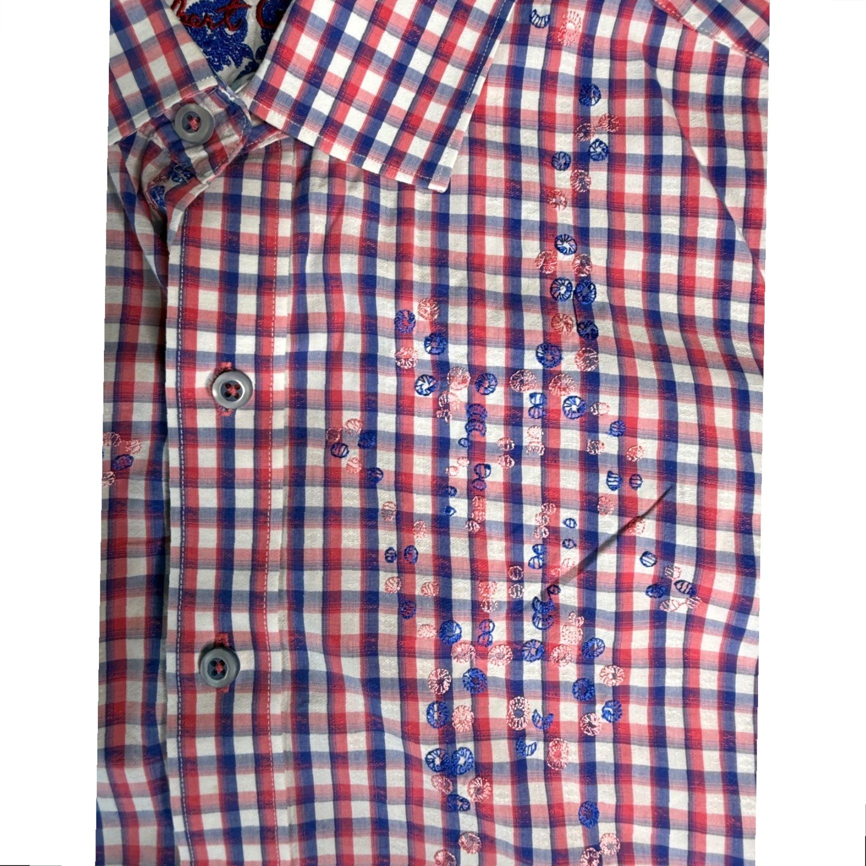 Robert Graham Robert Graham Button-Down Shirt Plaid Embroidered Long Sleeve Red Large Size US L / EU 52-54 / 3 - 5 Thumbnail