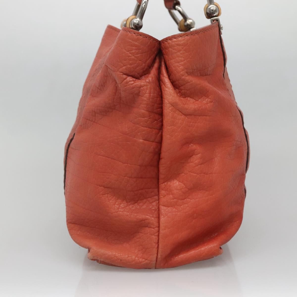 Gucci GUCCI Bamboo Tote Bag Leather Red Silver Size ONE SIZE - 4 Thumbnail