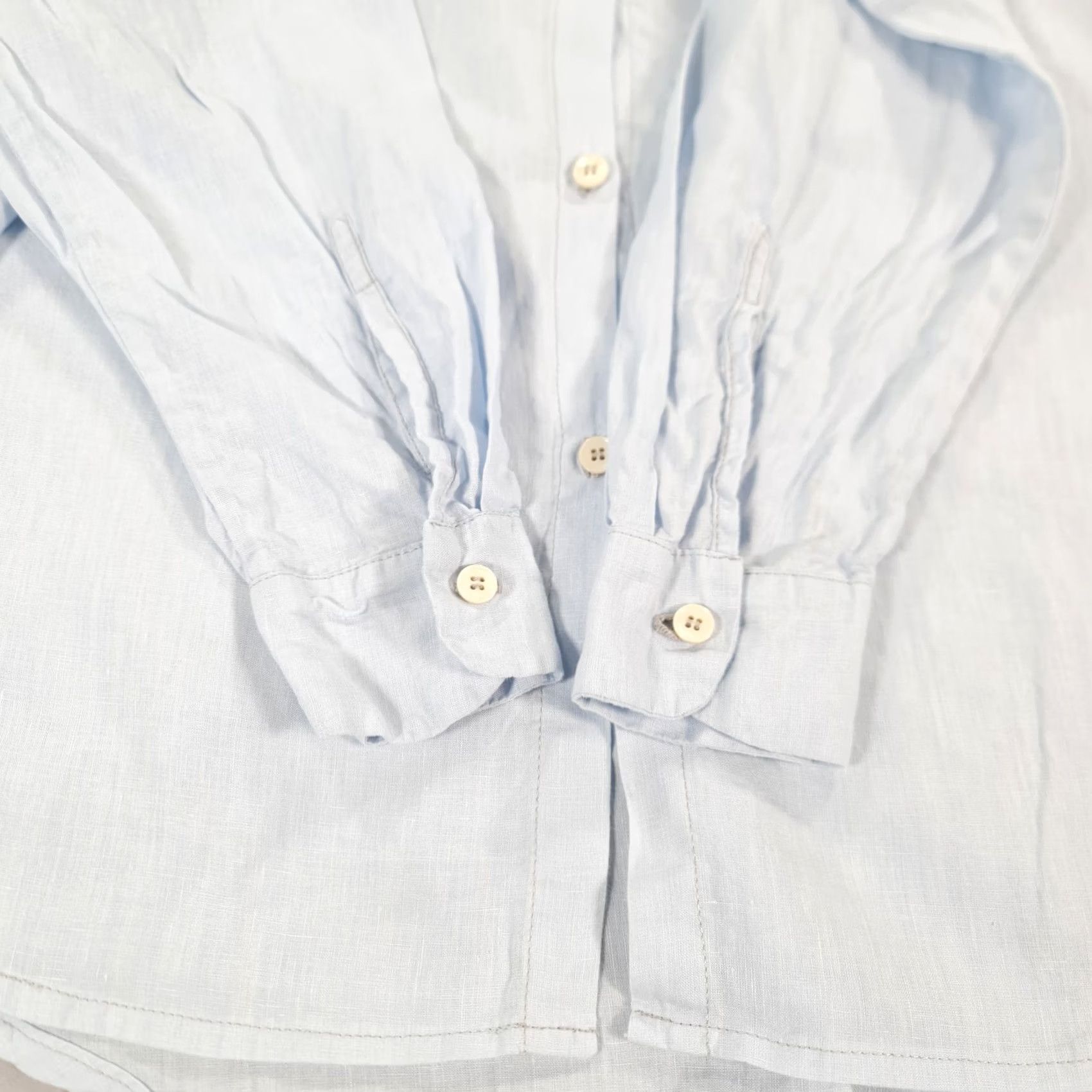 Vintage VINTAGE Cece Womens Shirt Blue Medium 100% Linen Breathable Long Sleeves Relaxed Fit Size M / US 6-8 / IT 42-44 - 4 Thumbnail