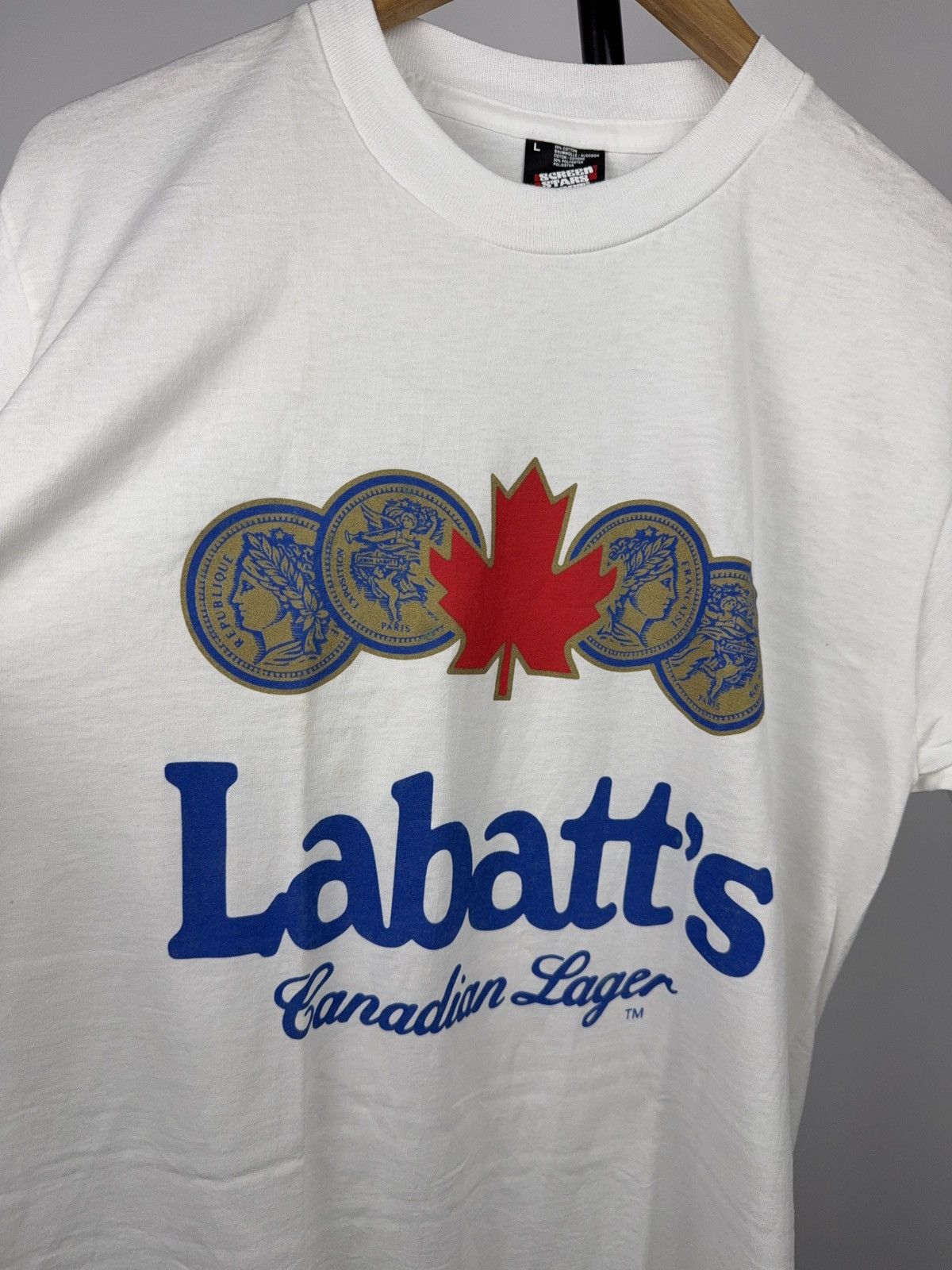 Vintage Vintage 90s Labatt’s Canadian Lager Tee Screen Stars Best L Size US L / EU 52-54 / 3 - 7 Thumbnail