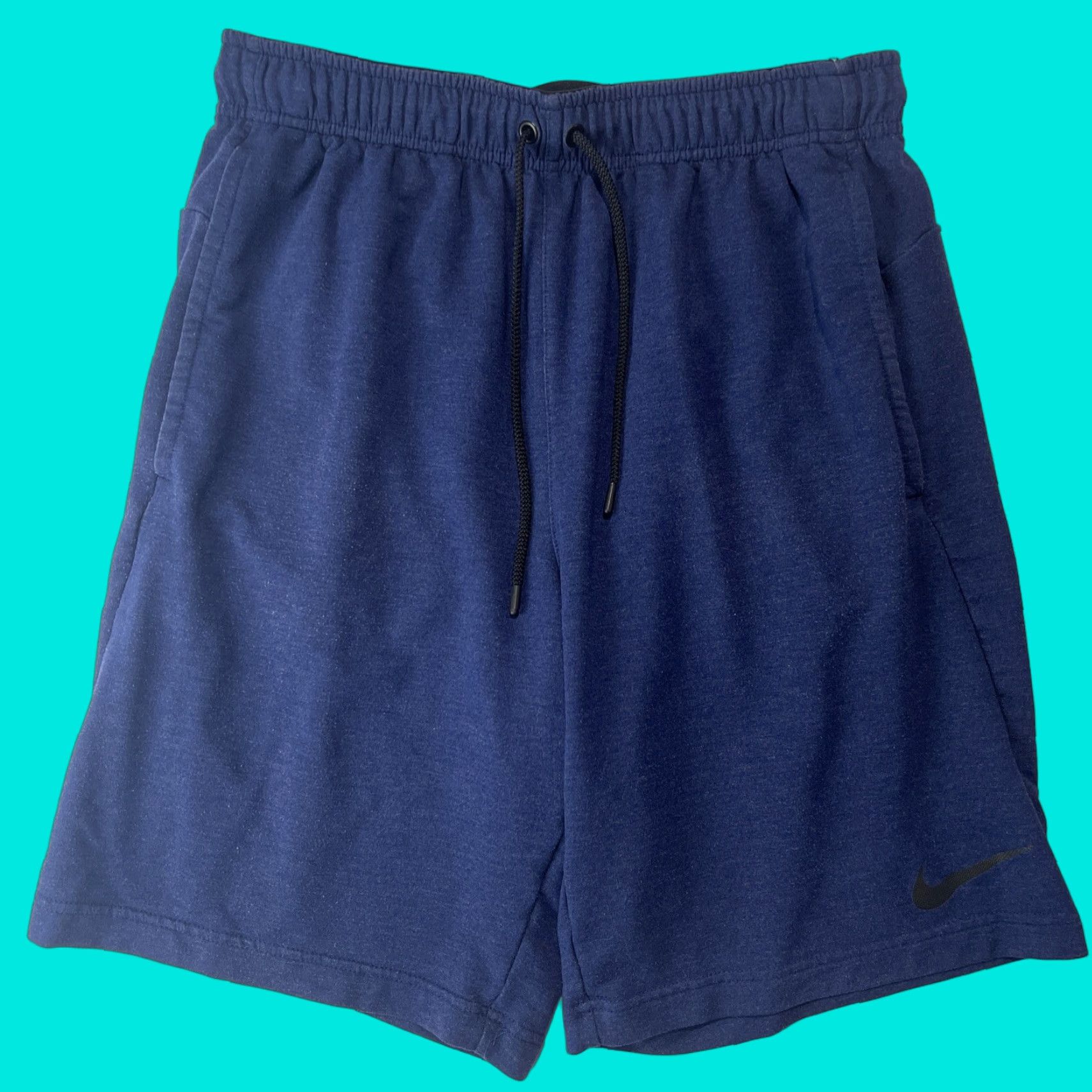 Nike Nike Shorts Mens M Dri Fit Active Training Performance 817417-429 Gym Adult Blue Polyester Blend Nike Athletic Shorts Mens Regular M Inseam 9in Size US 31 - 1 Thumbnail