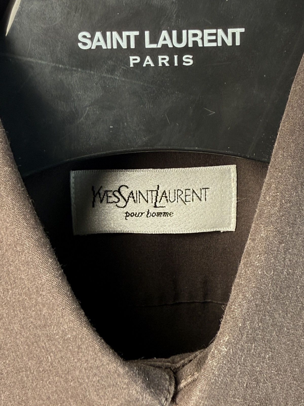 Yves Saint Laurent Brown YSL Shirt Button Up Dress Luxury Casual Collar Y2k Size US S / EU 44-46 / 1 - 5 Thumbnail