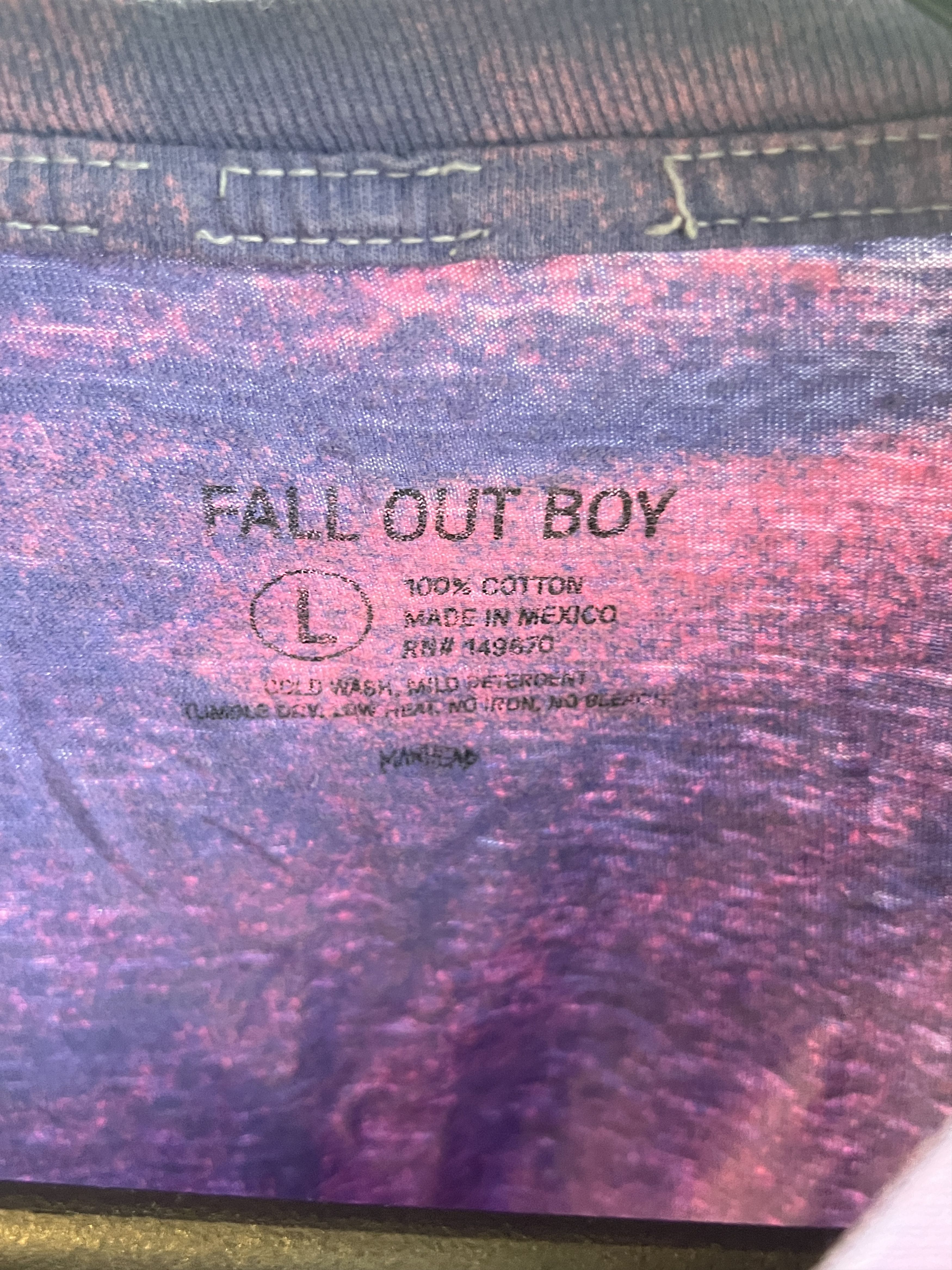 Other Fall Out Boy Mania Tour T-Shirt Purple Pink Acid Wash Size L / US 10 / IT 46 - 3 Thumbnail