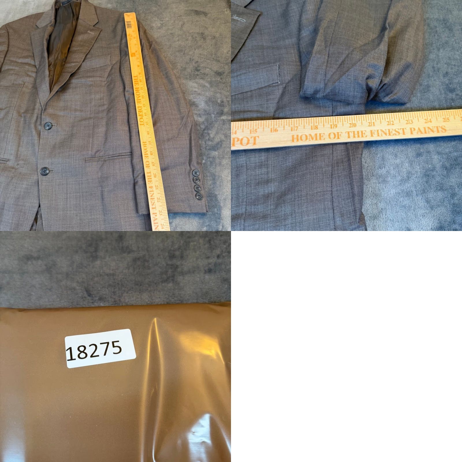Chaps Chaps Blazer Jacket 40R Wool Brown Two Button Notch Lapel Single-Breasted Business Formal Blazer Mens Size 40R - 8 Thumbnail