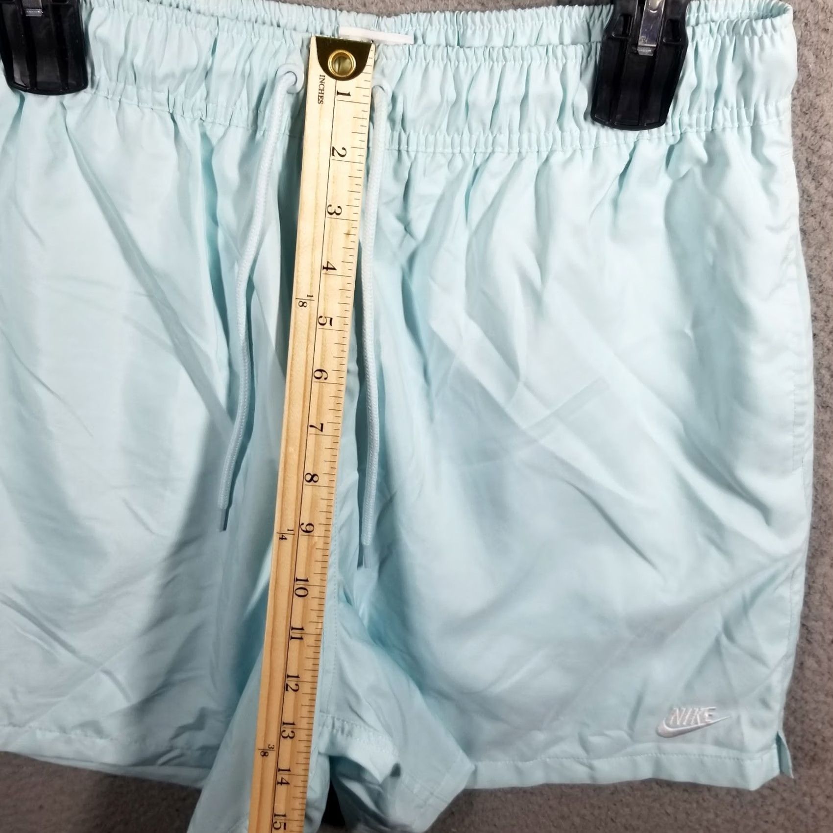 Nike Nike Shorts Men's Medium Woven Flow 6" Activewear Elastic Drawstring Pockets Quick Dry Teal Blue White FN3307-474 Size US 31 - 6 Thumbnail
