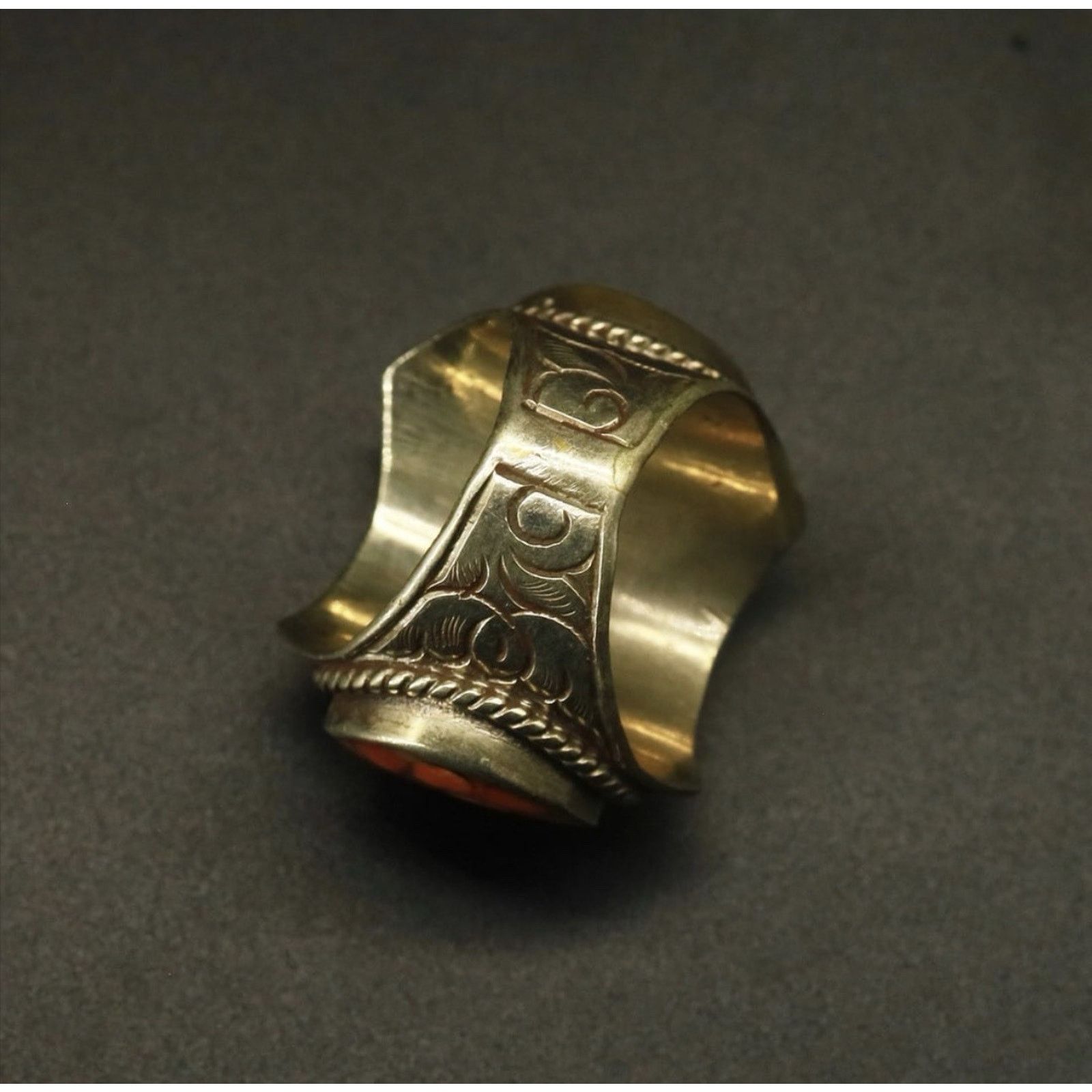 Other Antique Old Turquoise & Coral Handmade Tibetan Ring Size 11 Size ONE SIZE - 3 Thumbnail