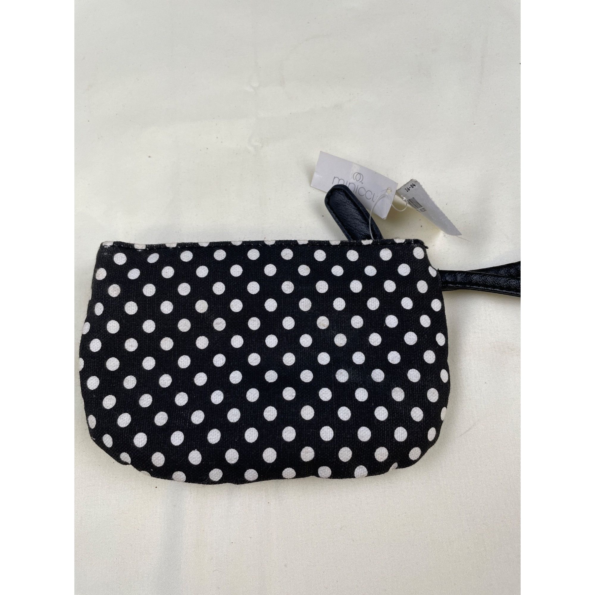 Other Minicci Women's Black & White Polka Dot Clutch with rose/Bag Size ONE SIZE - 3 Thumbnail
